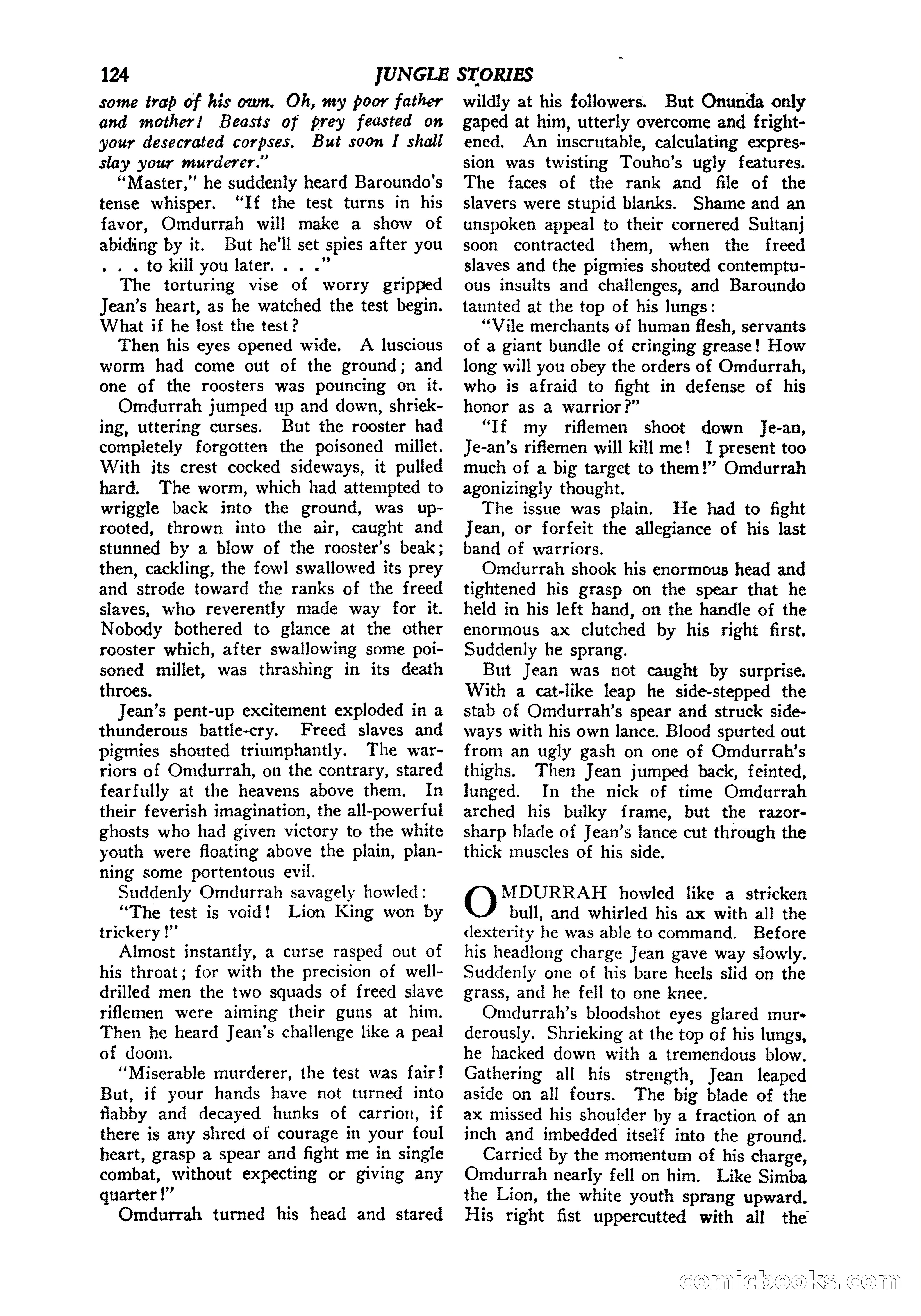 Jungle Stories, Vol. 1, No. 5 — page 126 of 132