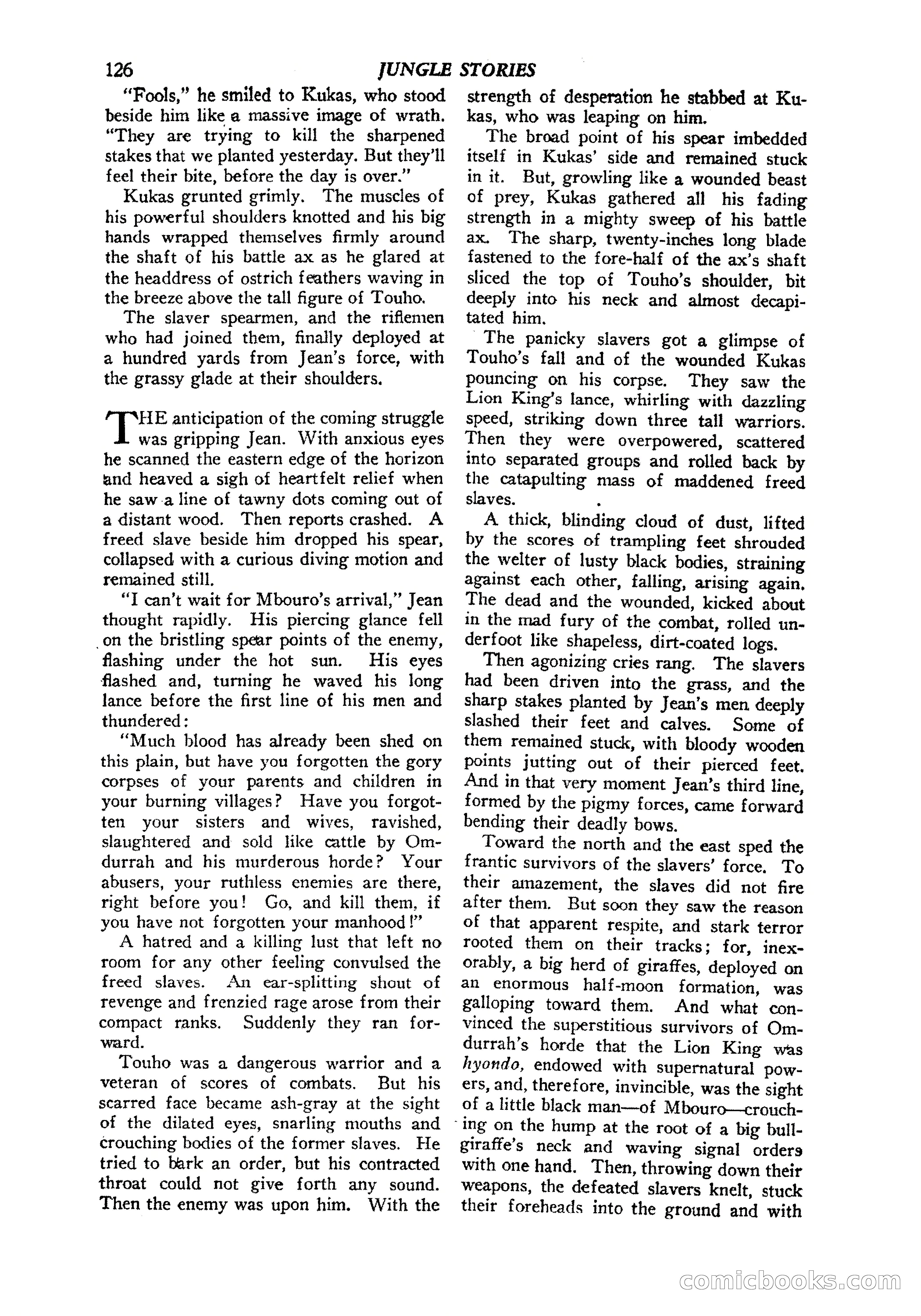 Jungle Stories, Vol. 1, No. 5 — page 128 of 132
