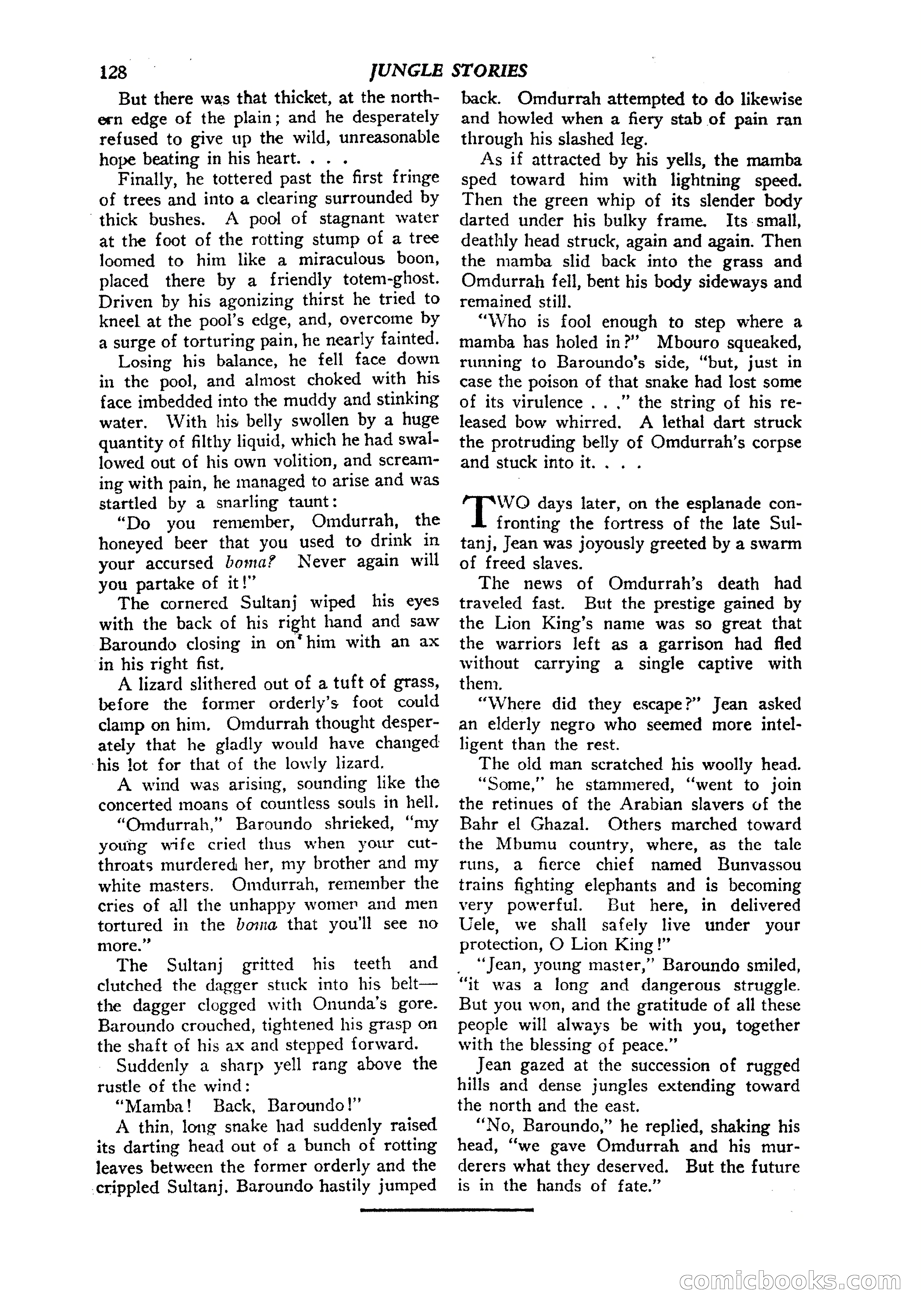 Jungle Stories, Vol. 1, No. 5 — page 130 of 132