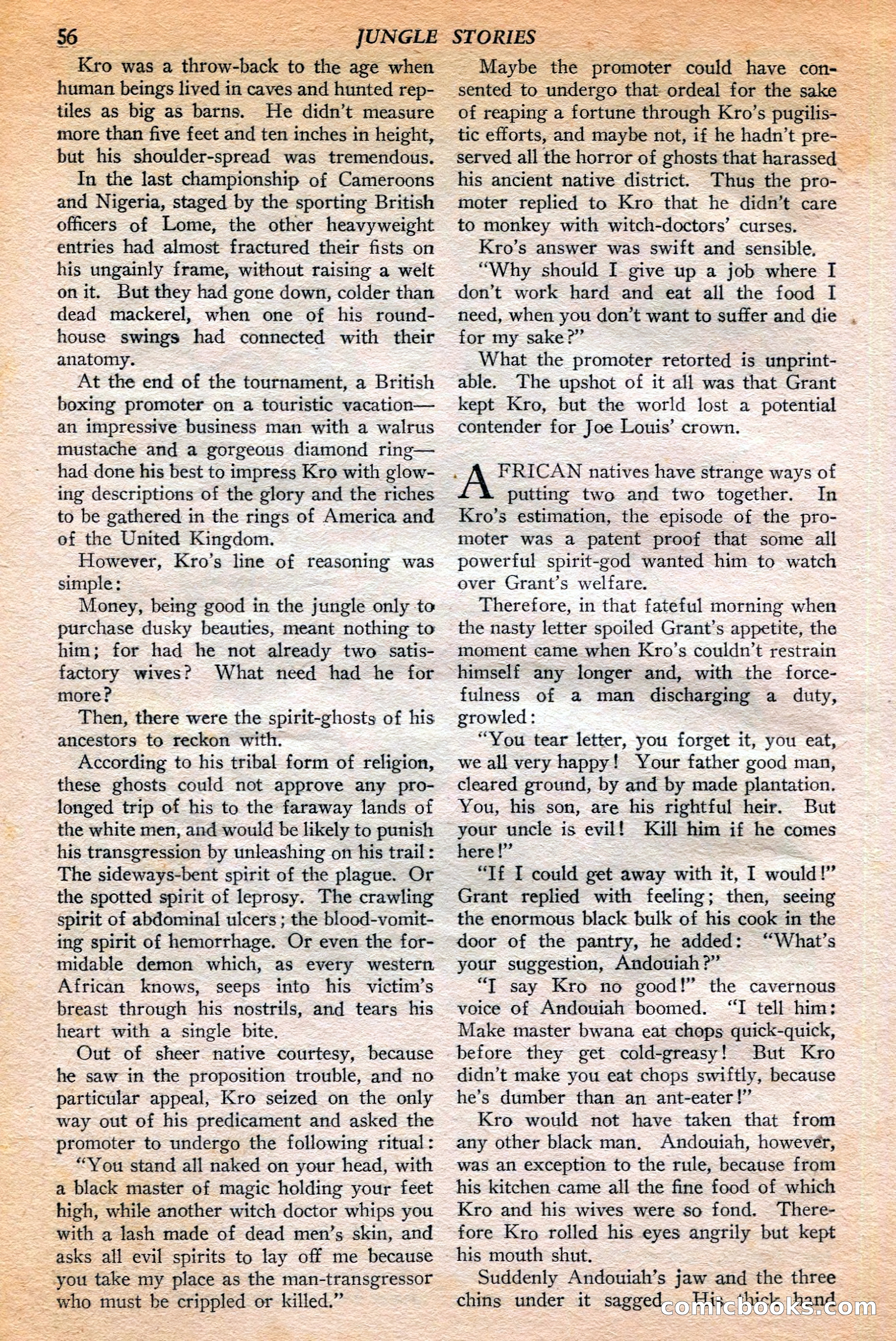 Jungle Stories, Winter 1952 — page 58 of 132