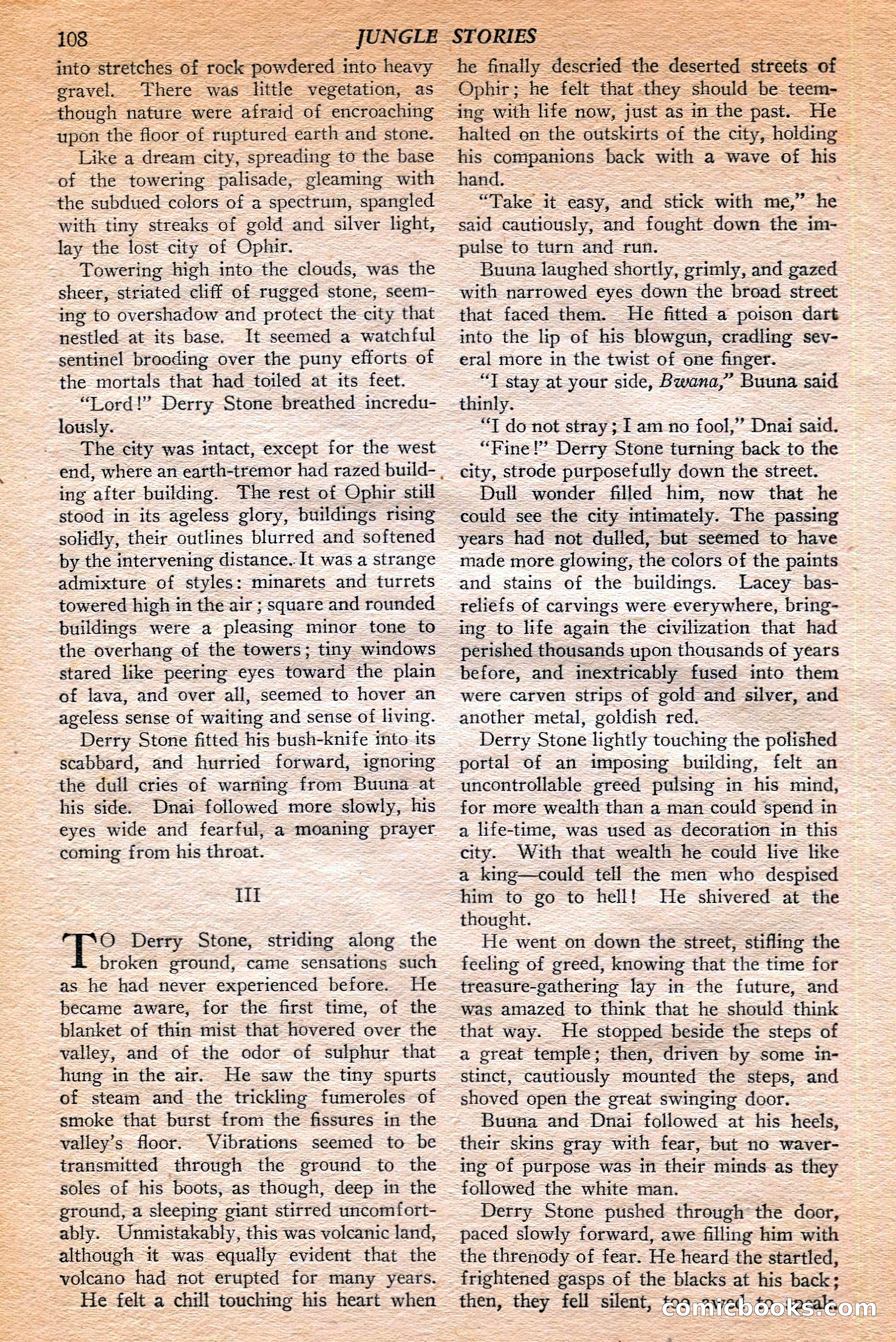 Jungle Stories, Winter 1952 — page 110 of 132