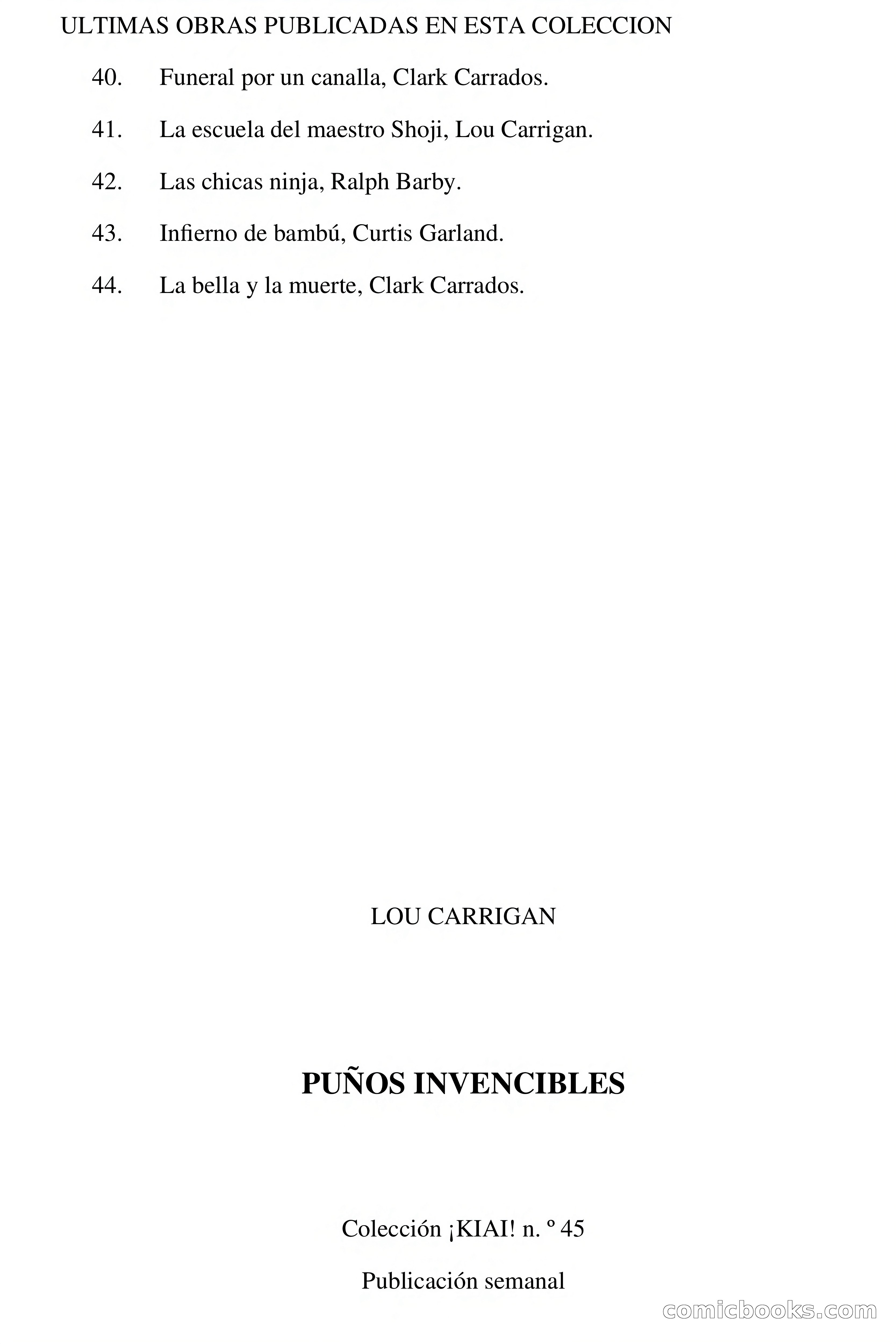 ¡KIAI! Heroes de las Artes Marciales: Lou Carrigan - Puños Invencibles — page 3 of 91
