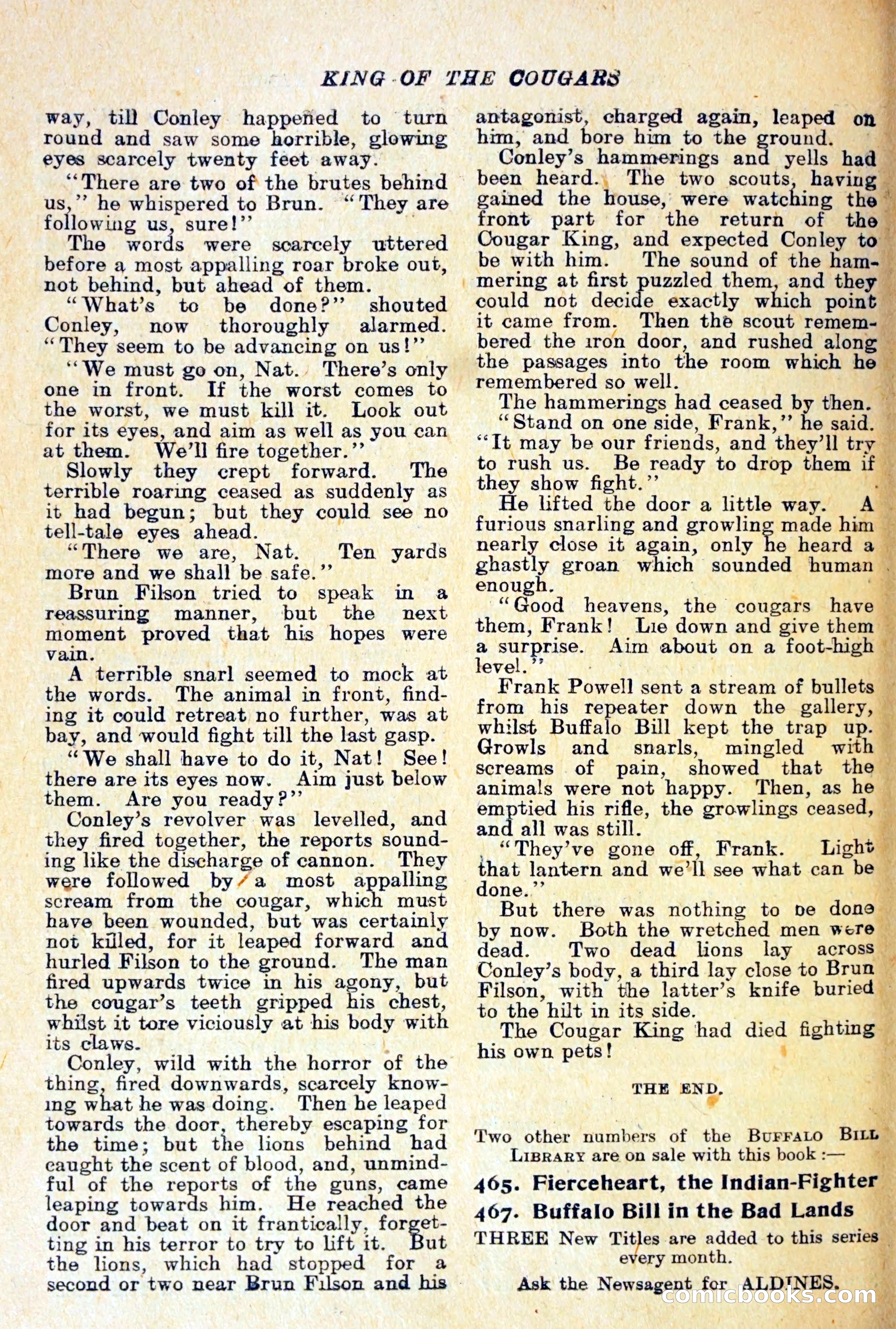 Buffalo Bill Library No. 466: King of the Cougars — page 27 of 29