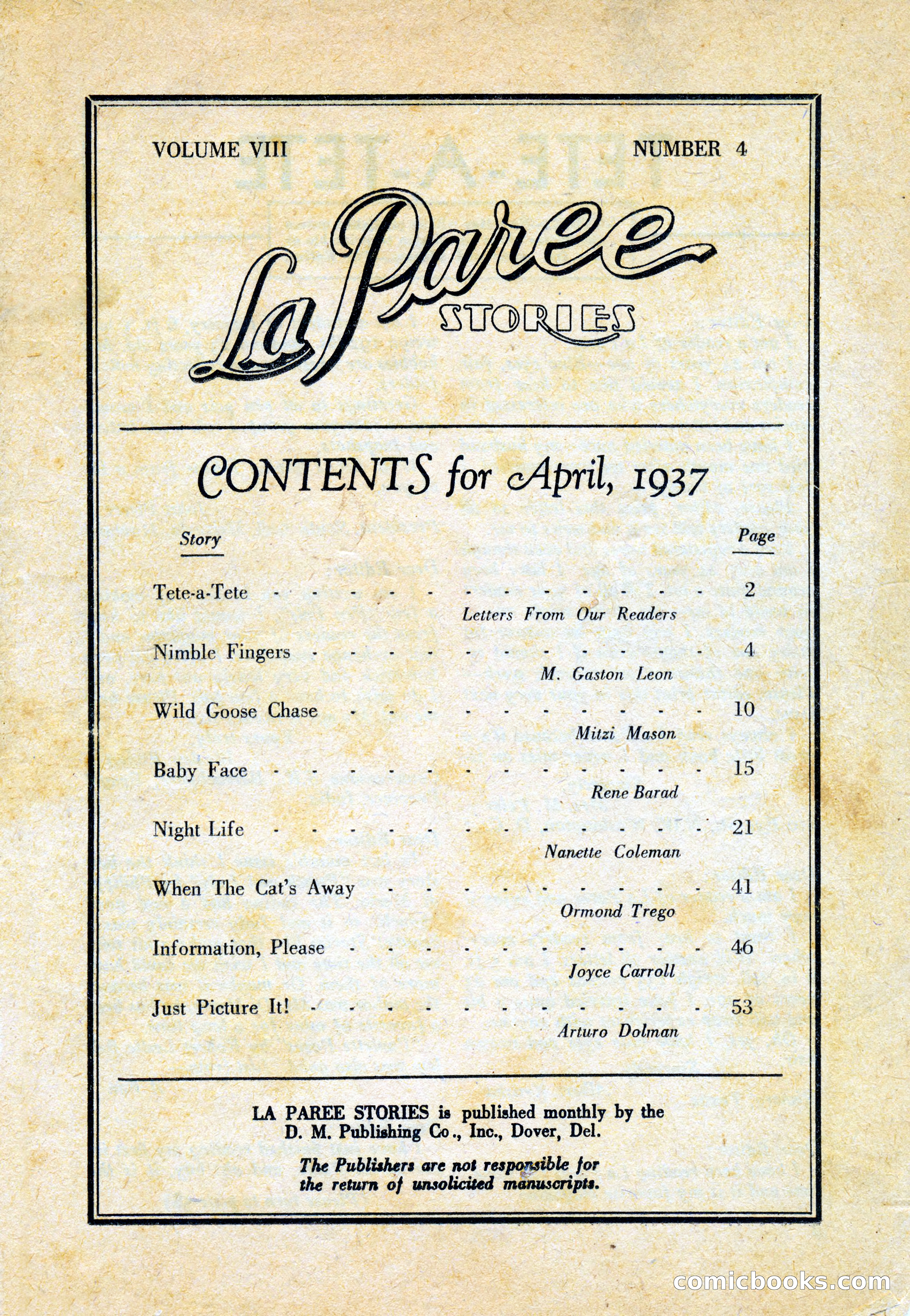 La Paree, April 1937 — page 3 of 68