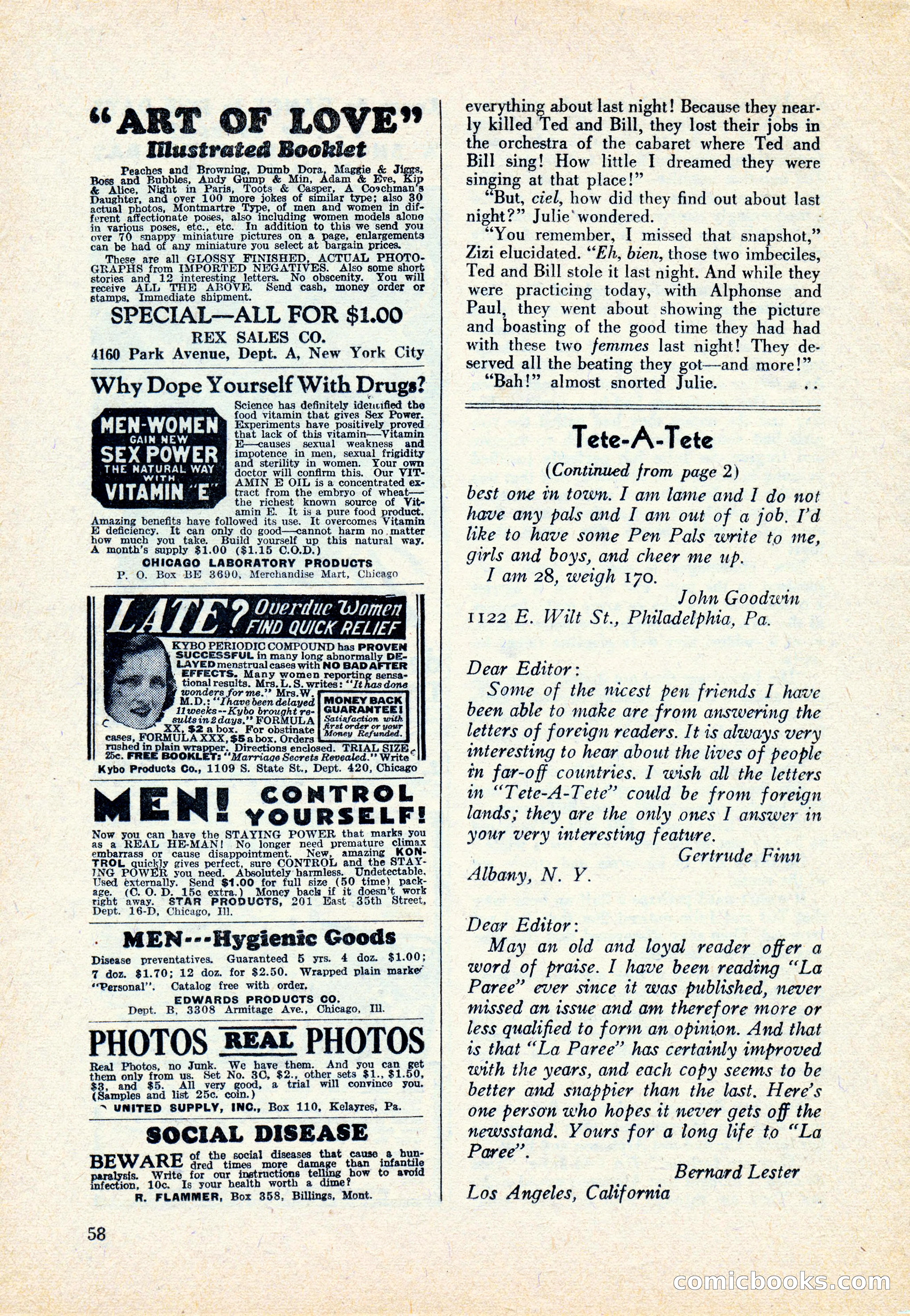 La Paree, April 1937 — page 60 of 68