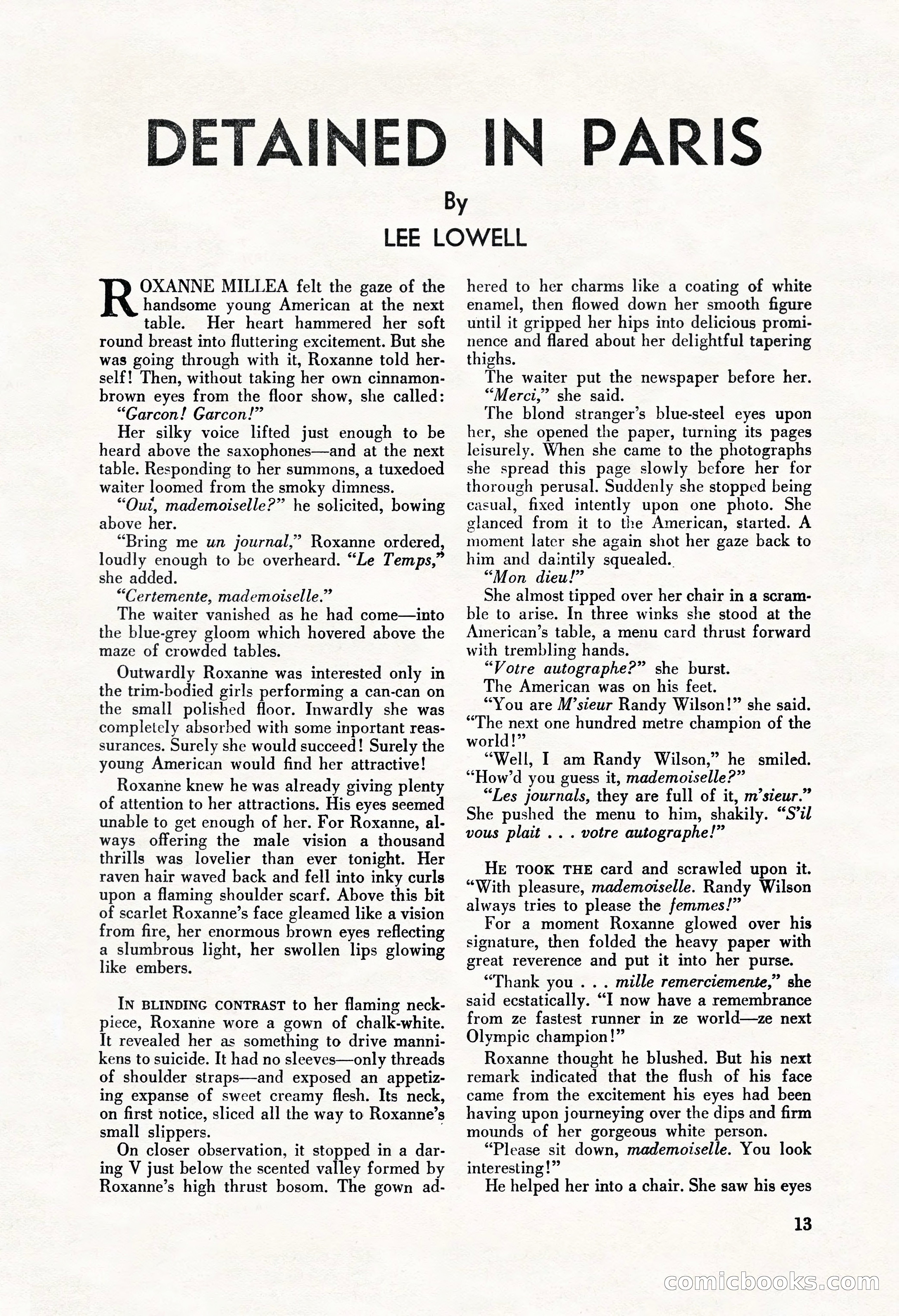 La Paree Stories, August 1936 — page 15 of 68