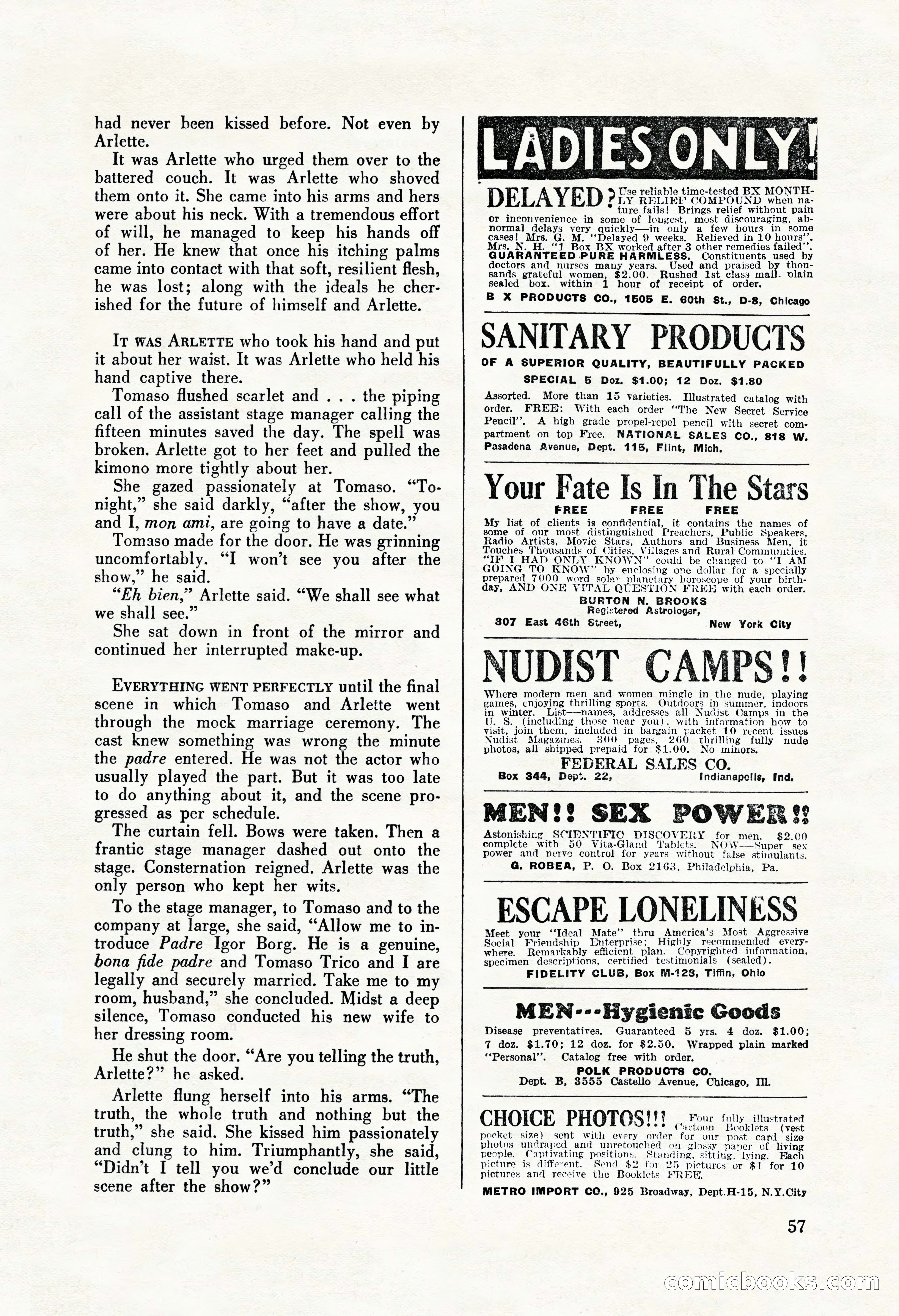 La Paree Stories, August 1936 — page 59 of 68