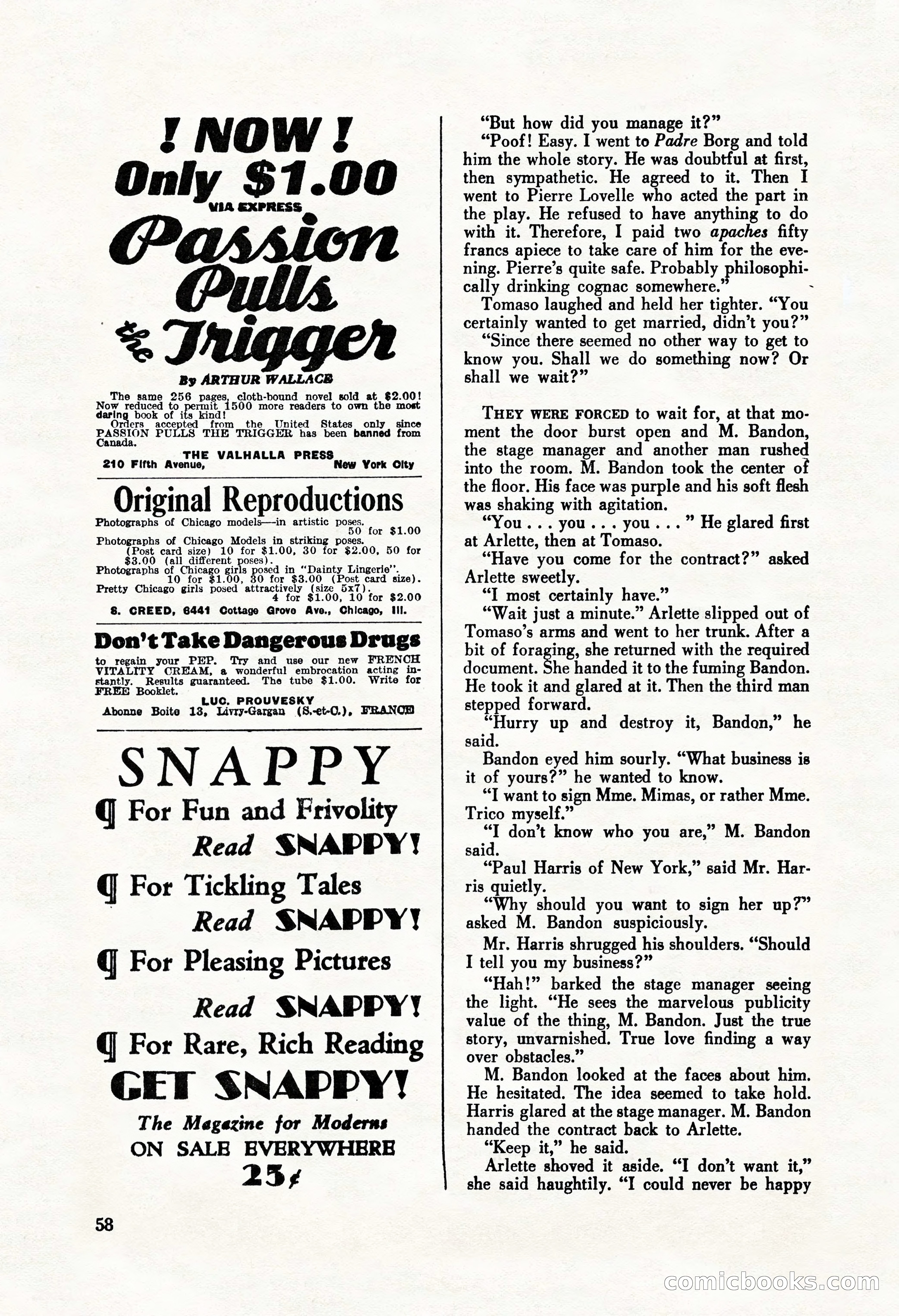 La Paree Stories, August 1936 — page 60 of 68