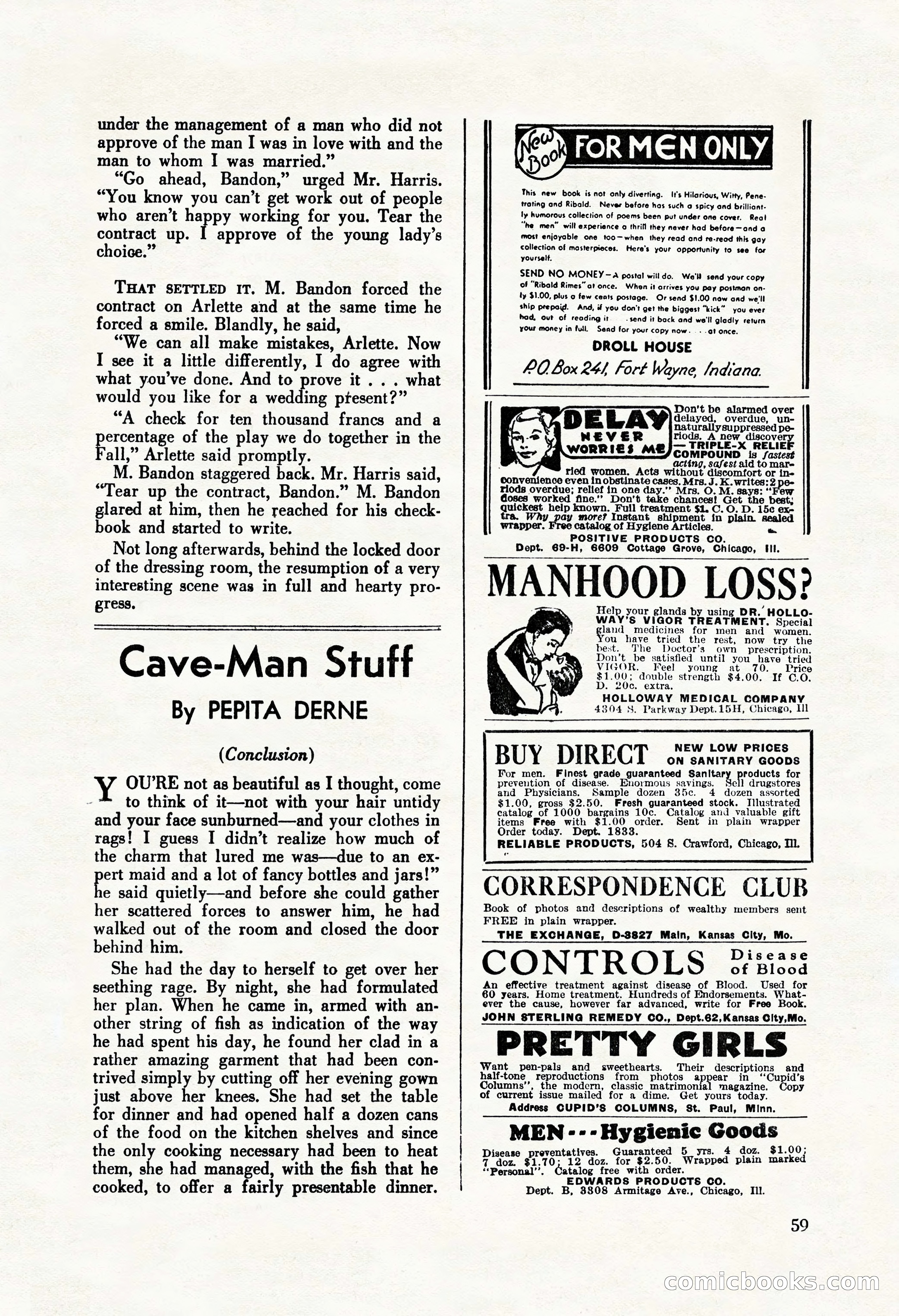 La Paree Stories, August 1936 — page 61 of 68