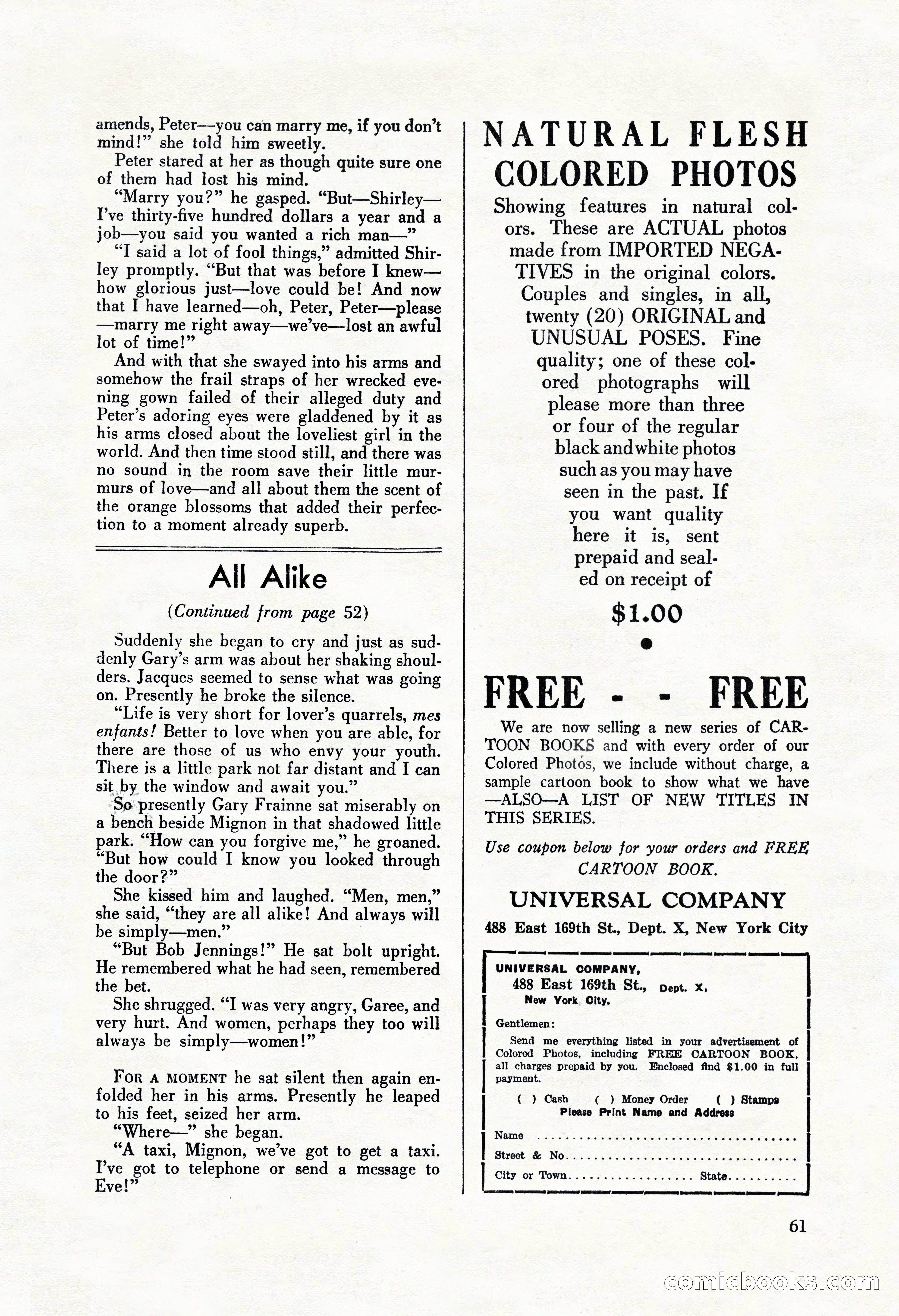 La Paree Stories, August 1936 — page 63 of 68