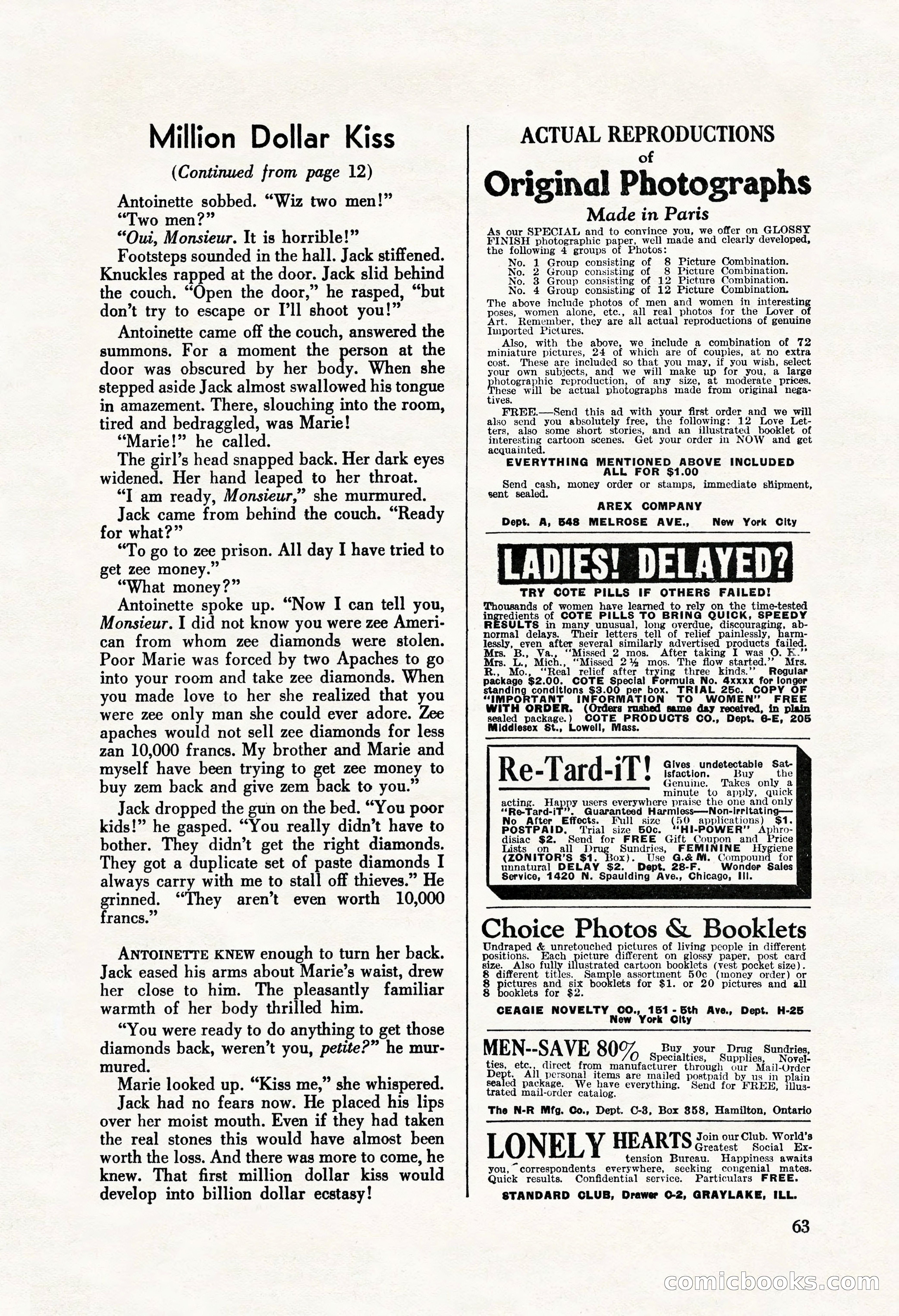 La Paree Stories, August 1936 — page 65 of 68