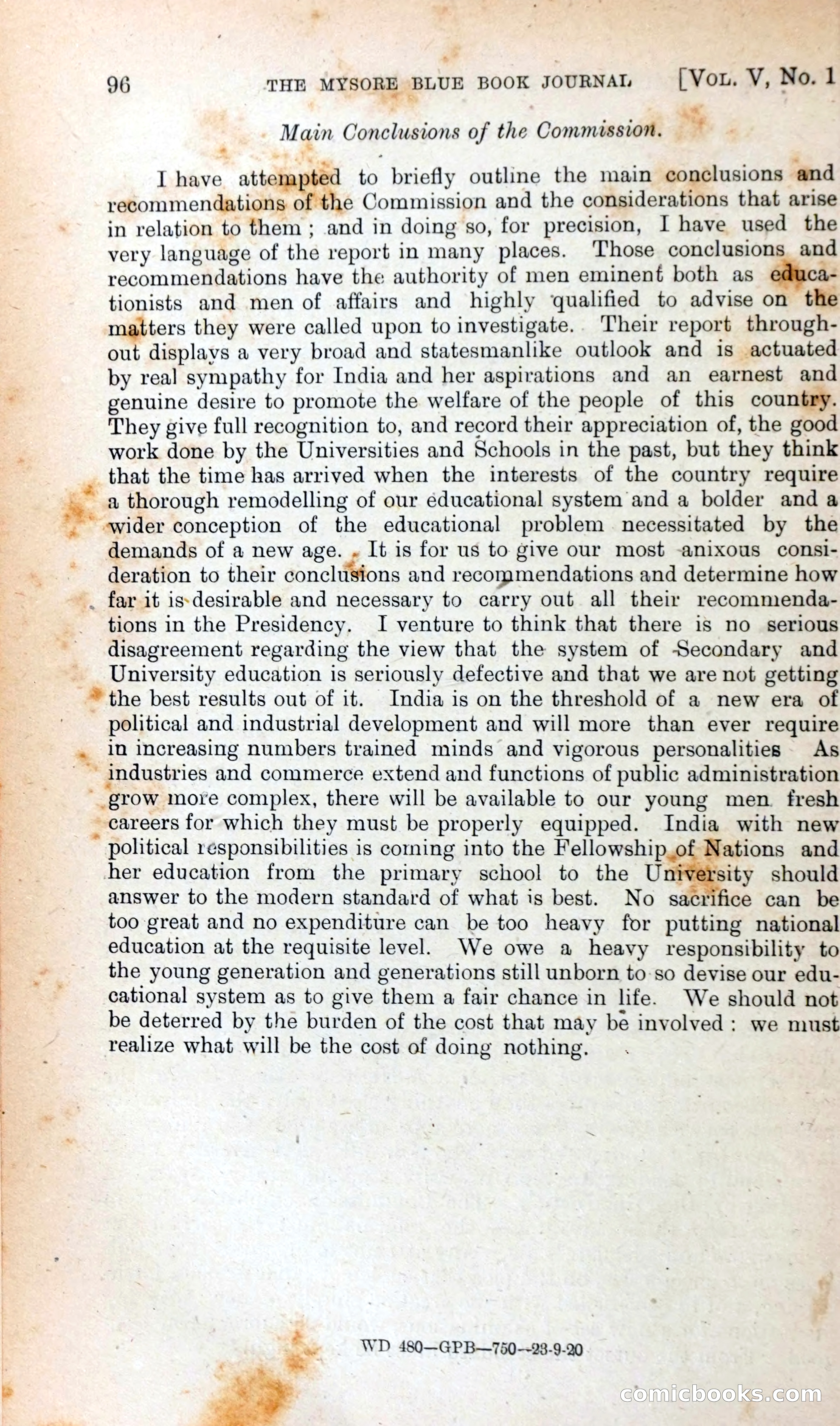The Mysore Blue Book Journal — page 109 of 395