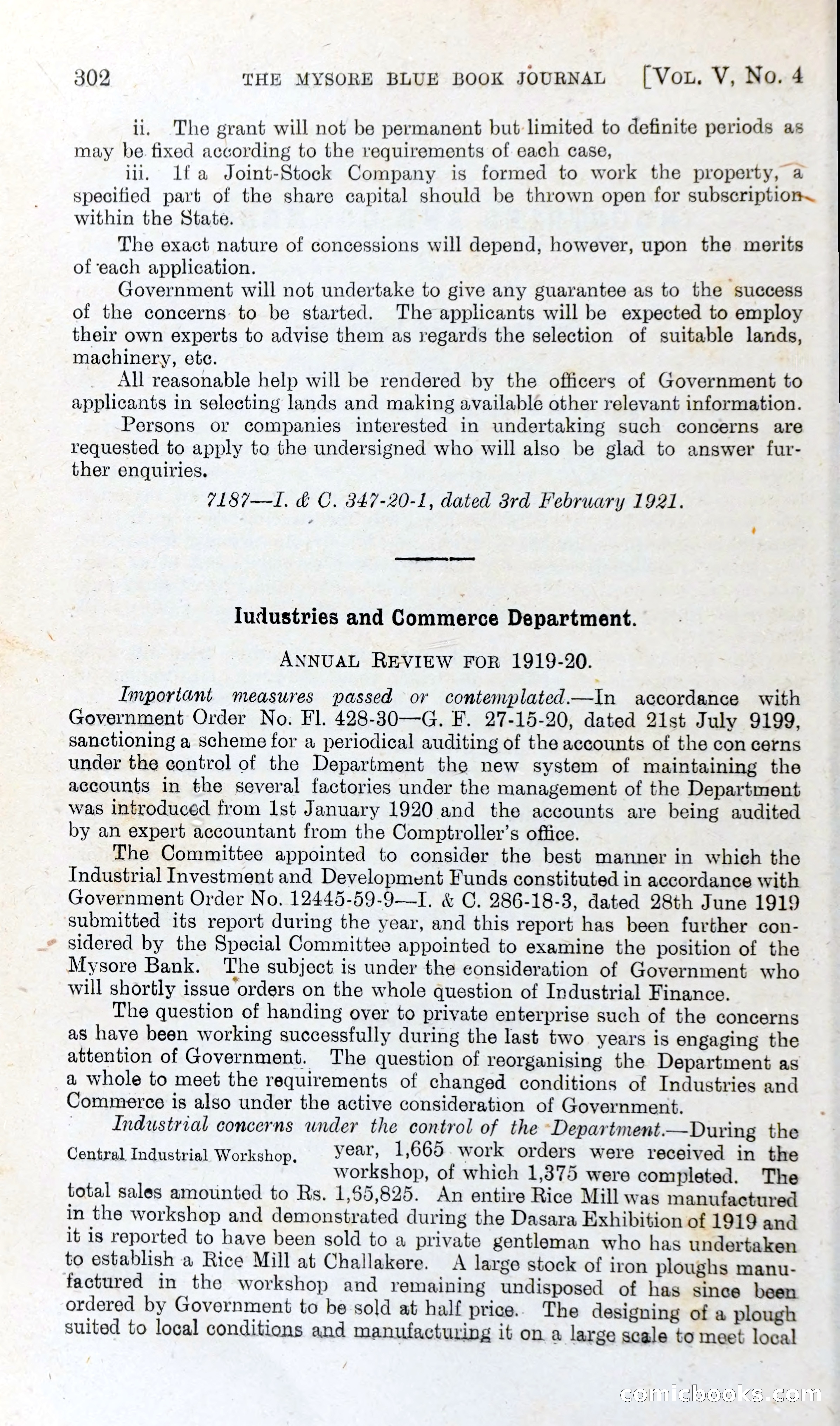 The Mysore Blue Book Journal — page 321 of 395