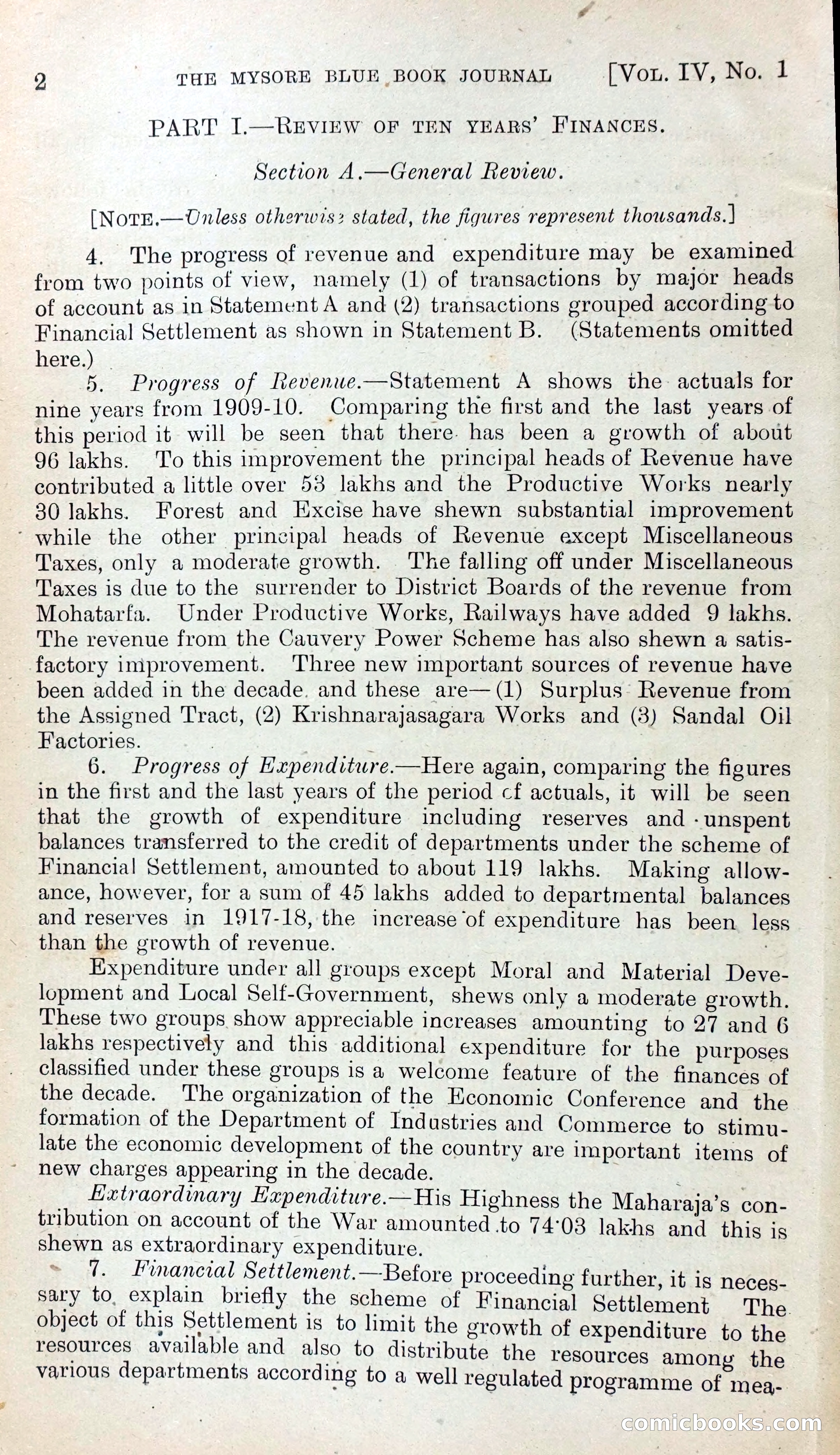 Mysore Blue Book Journal, Vol. IV — page 11 of 395