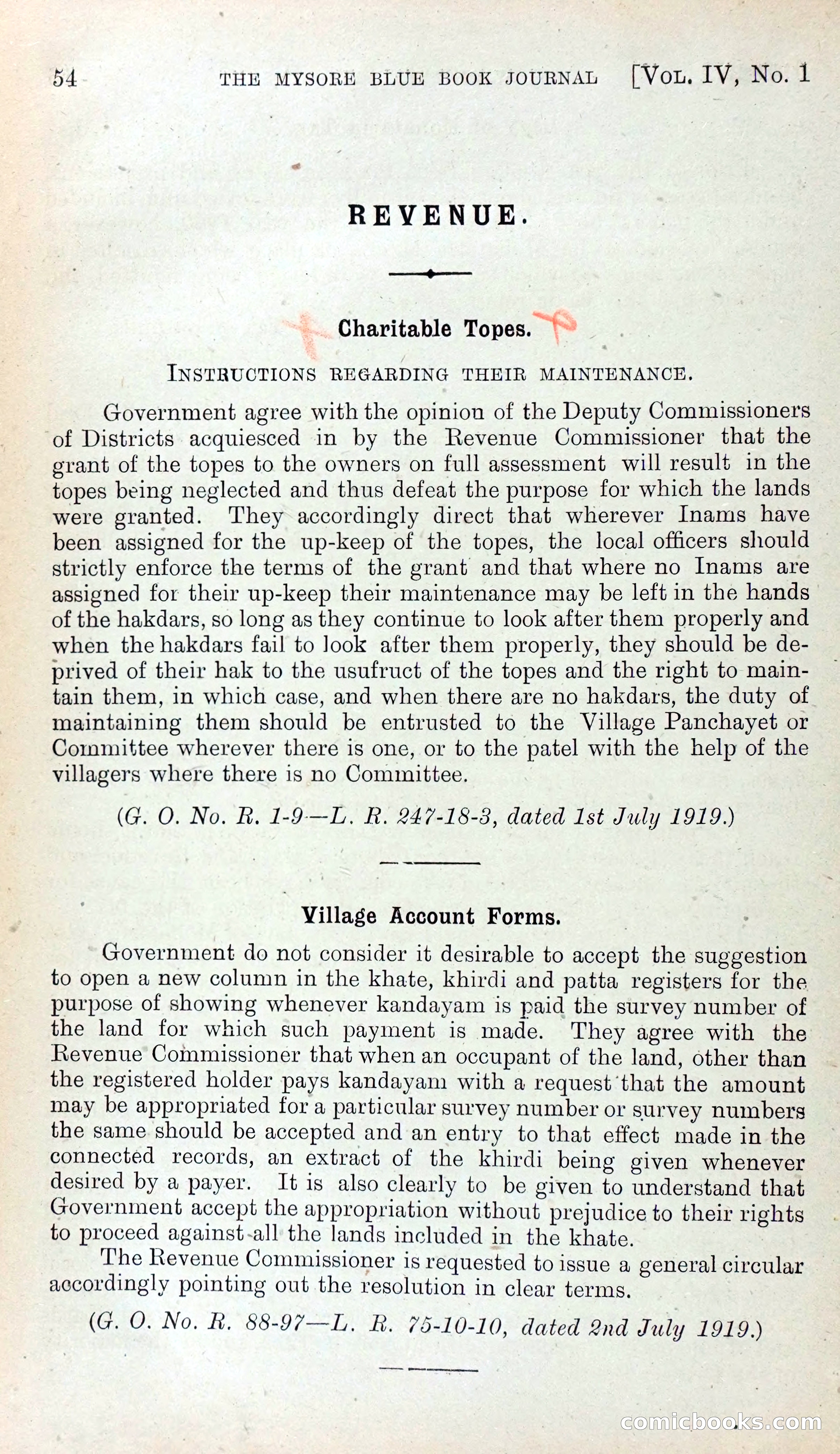 Mysore Blue Book Journal, Vol. IV — page 63 of 395
