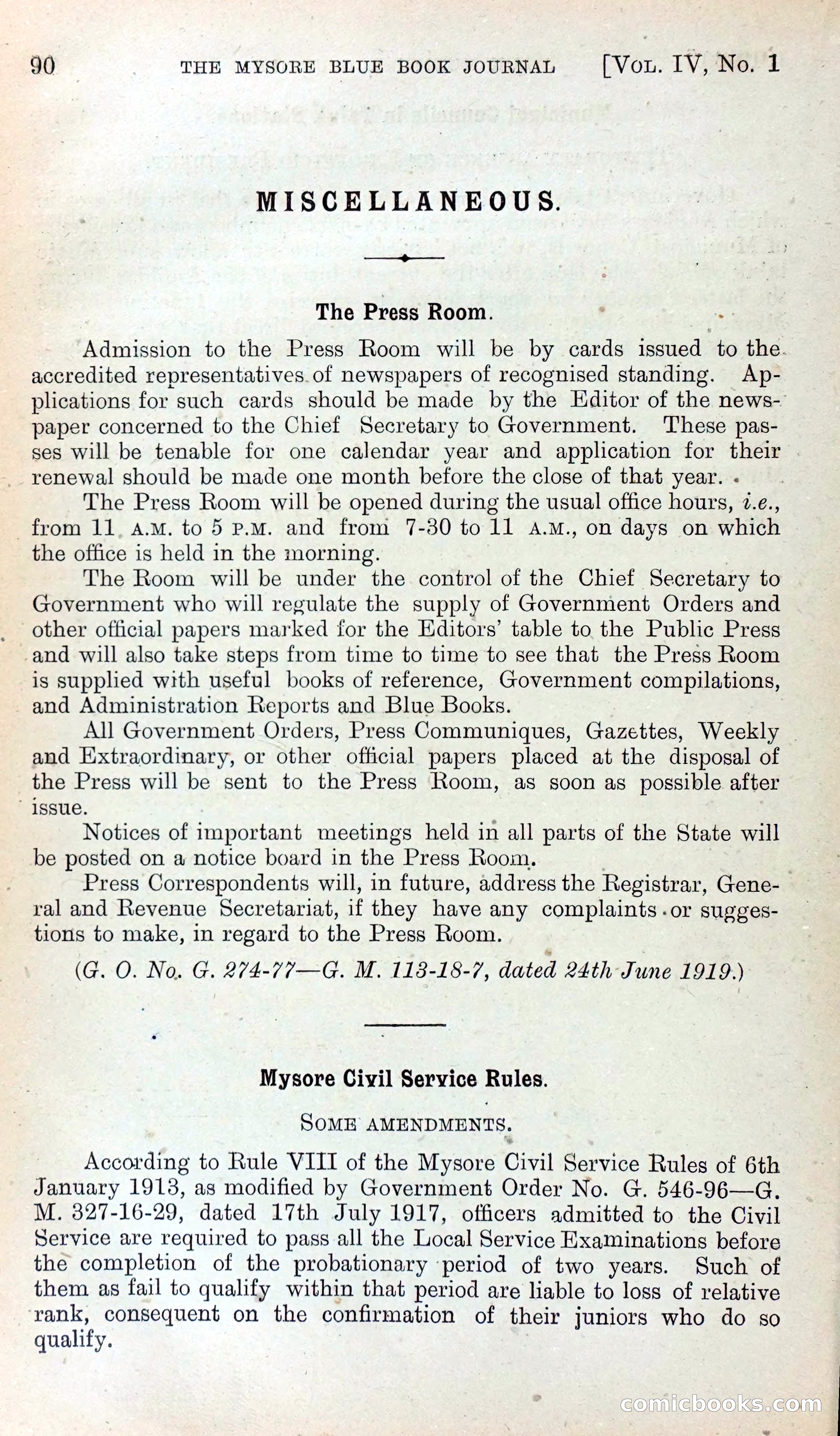 Mysore Blue Book Journal, Vol. IV — page 99 of 395