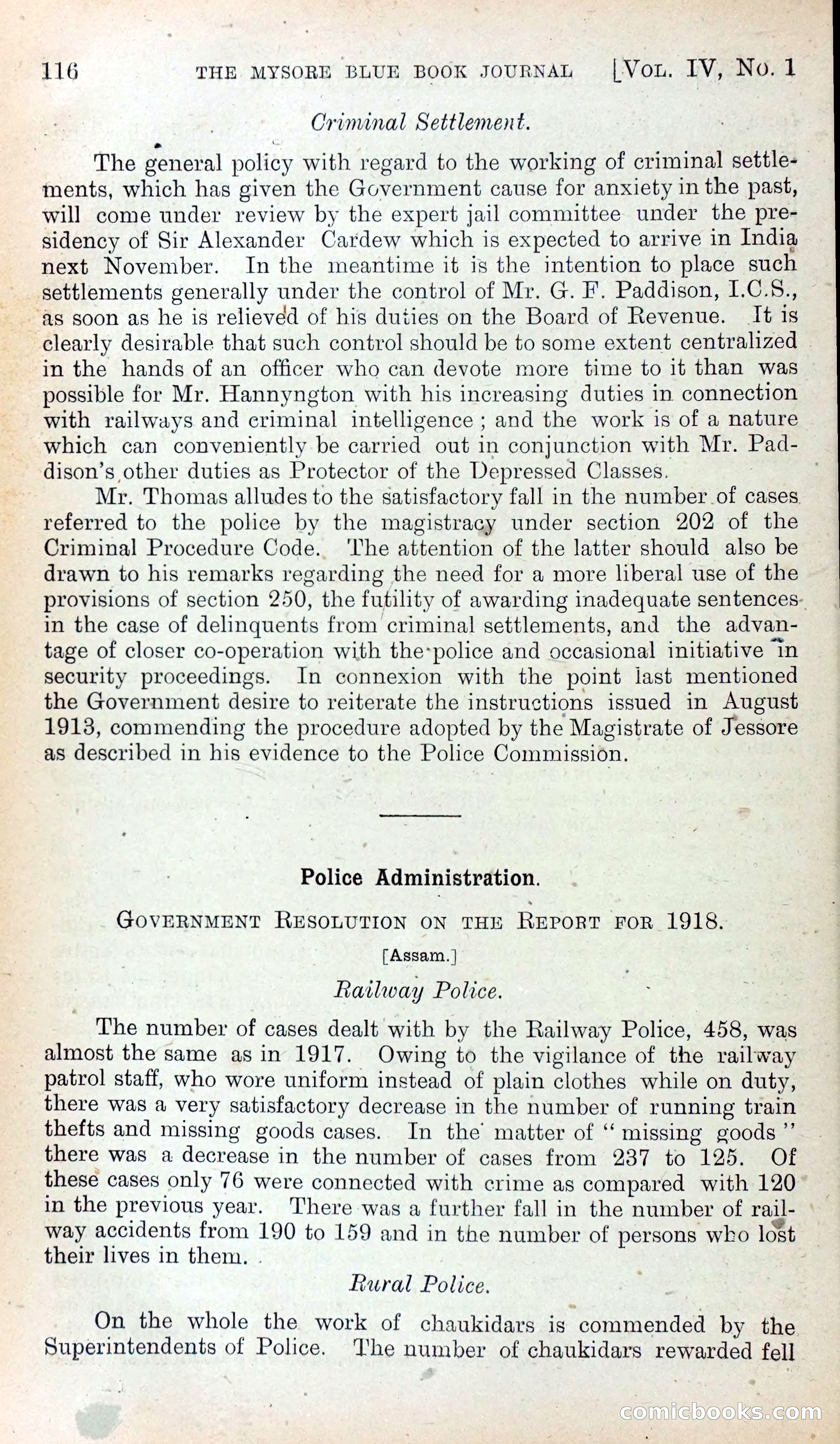 Mysore Blue Book Journal, Vol. IV — page 125 of 395