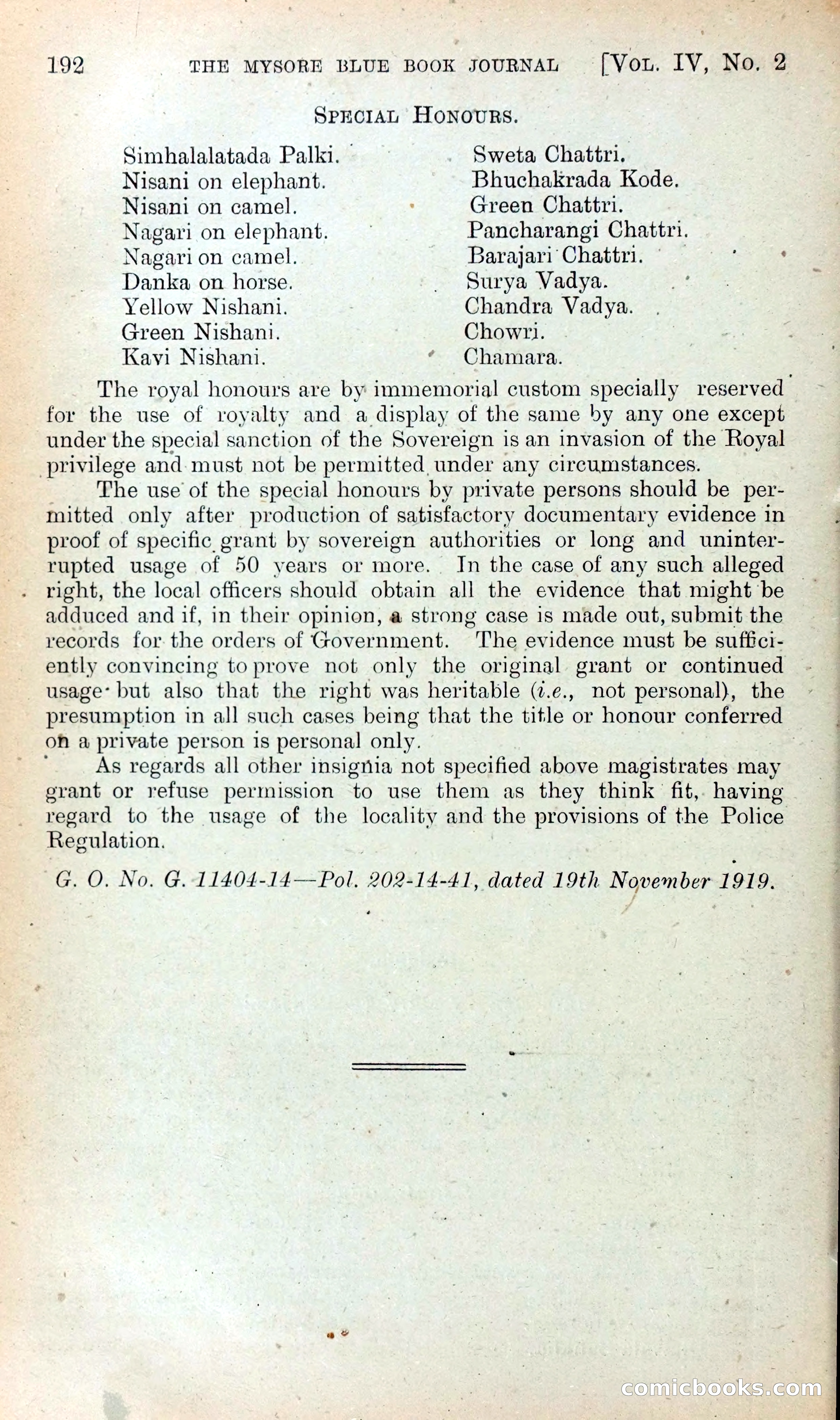 Mysore Blue Book Journal, Vol. IV — page 201 of 395