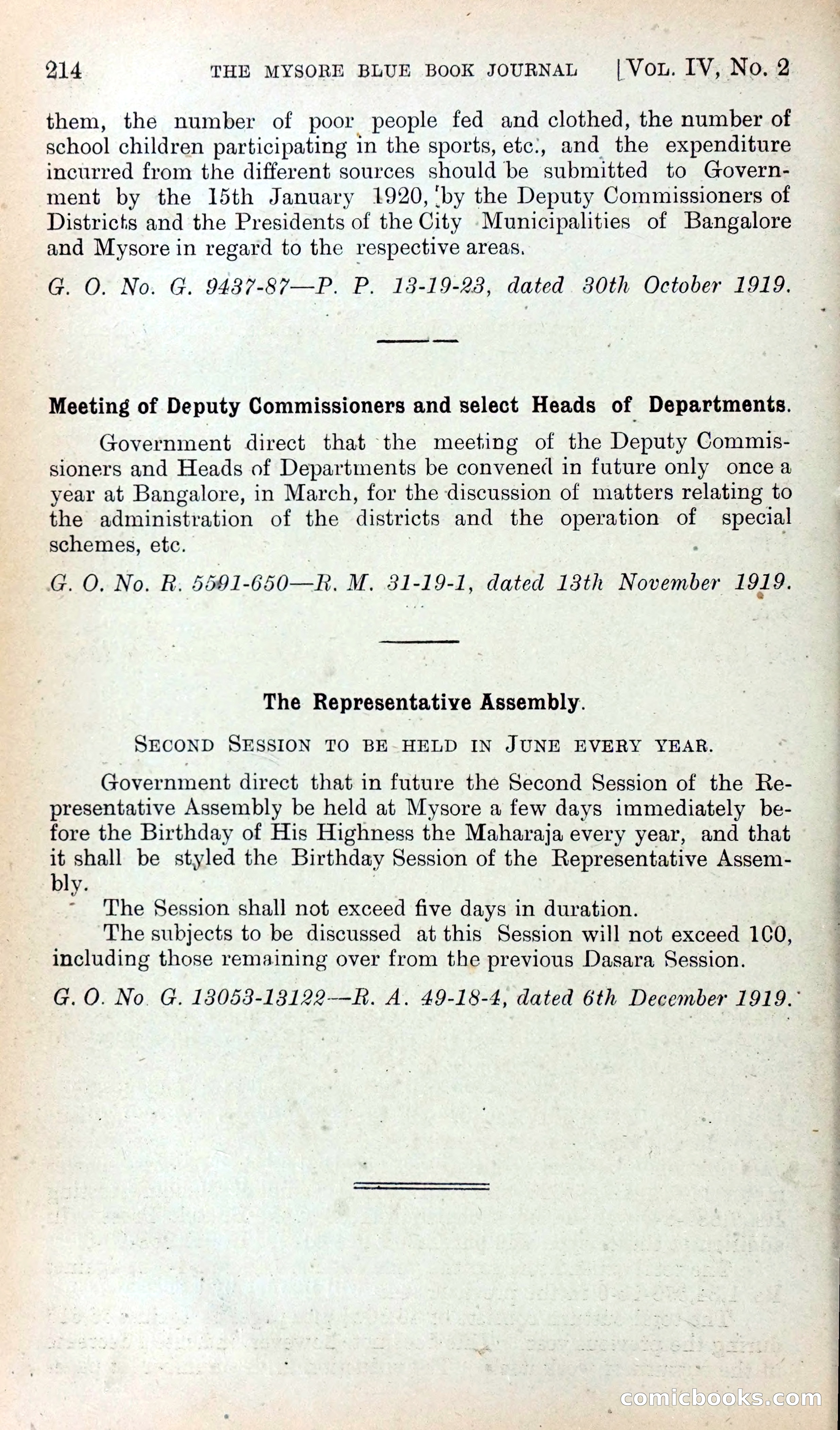 Mysore Blue Book Journal, Vol. IV — page 223 of 395