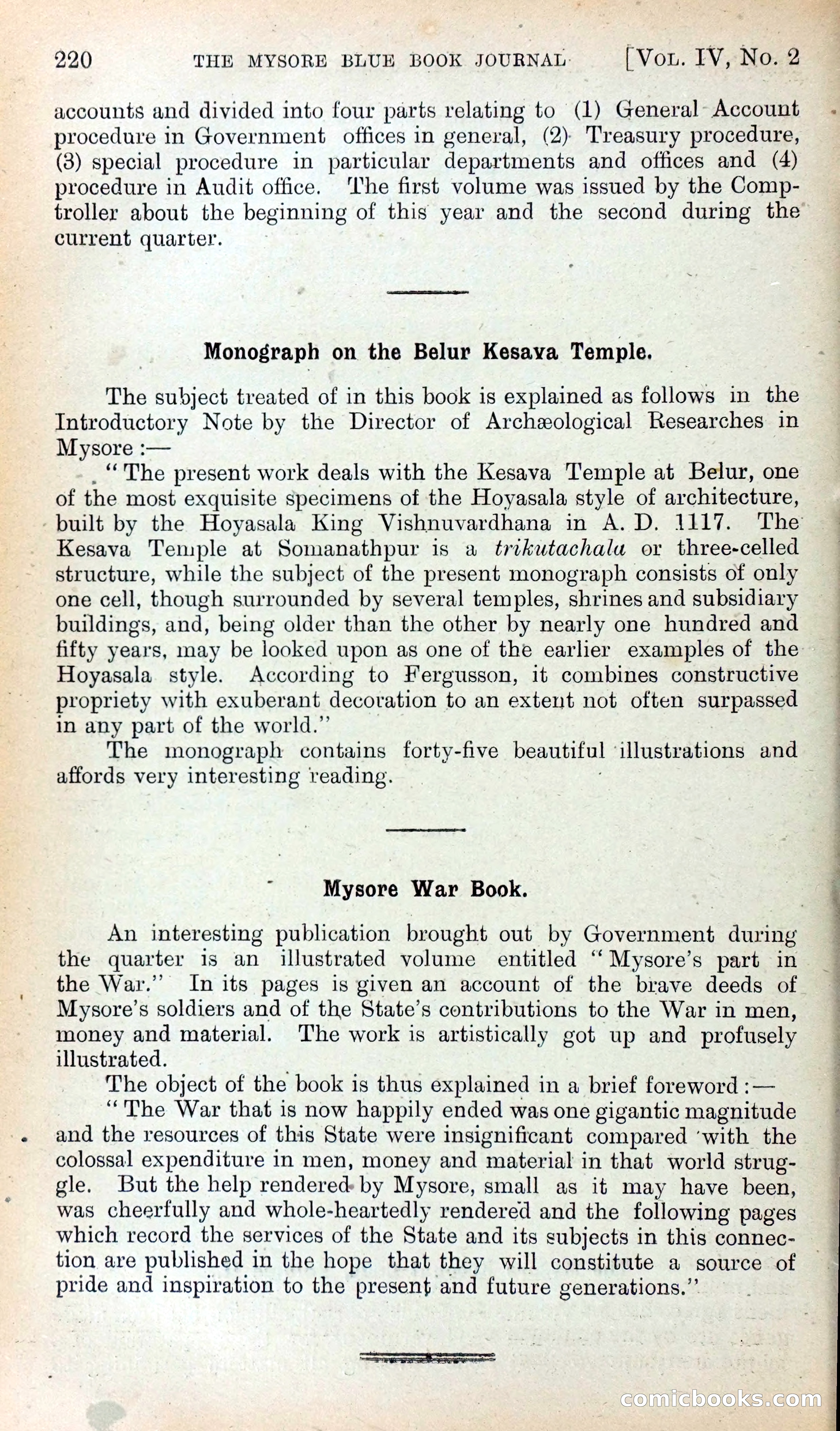 Mysore Blue Book Journal, Vol. IV — page 229 of 395