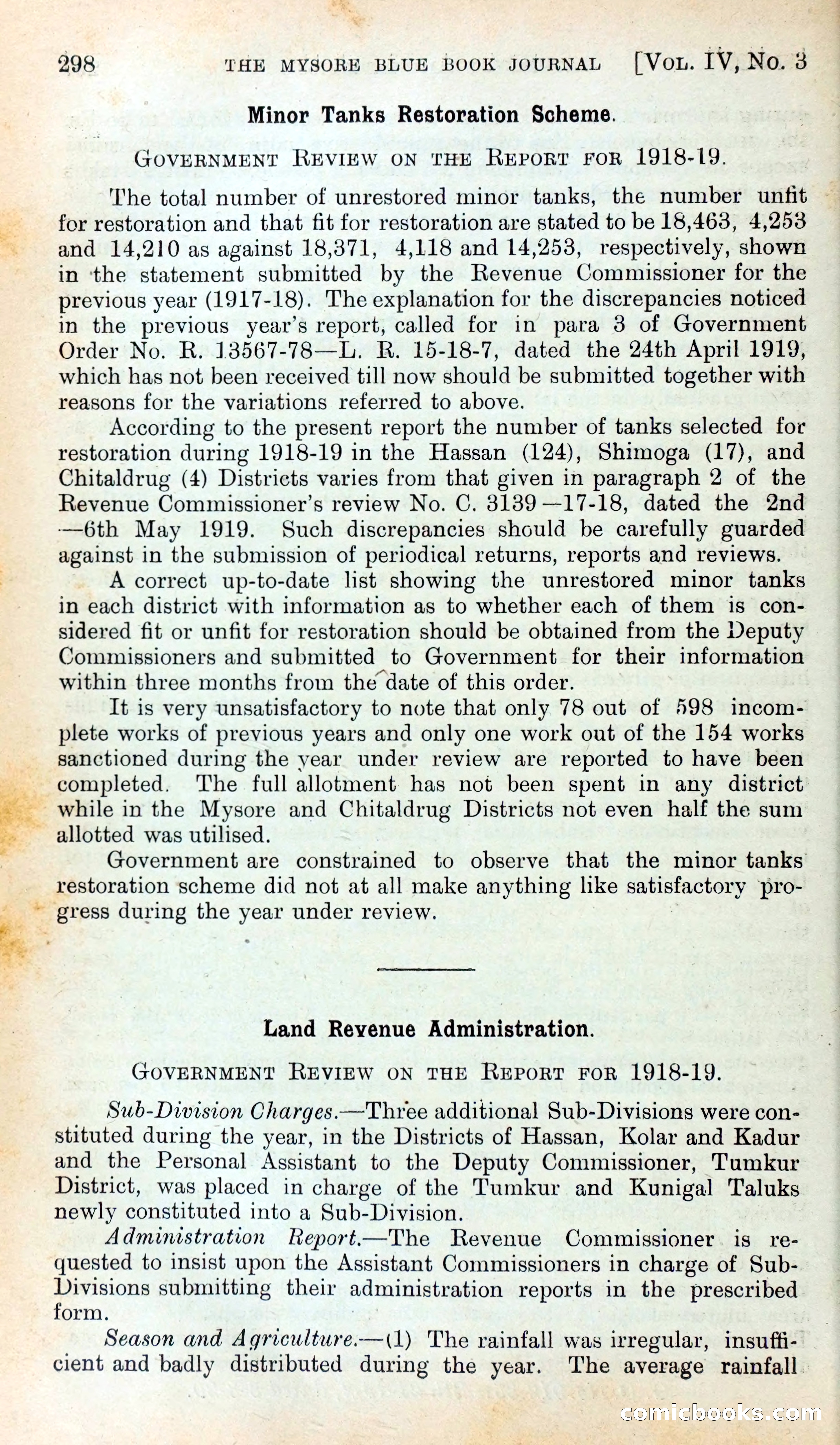 Mysore Blue Book Journal, Vol. IV — page 307 of 395
