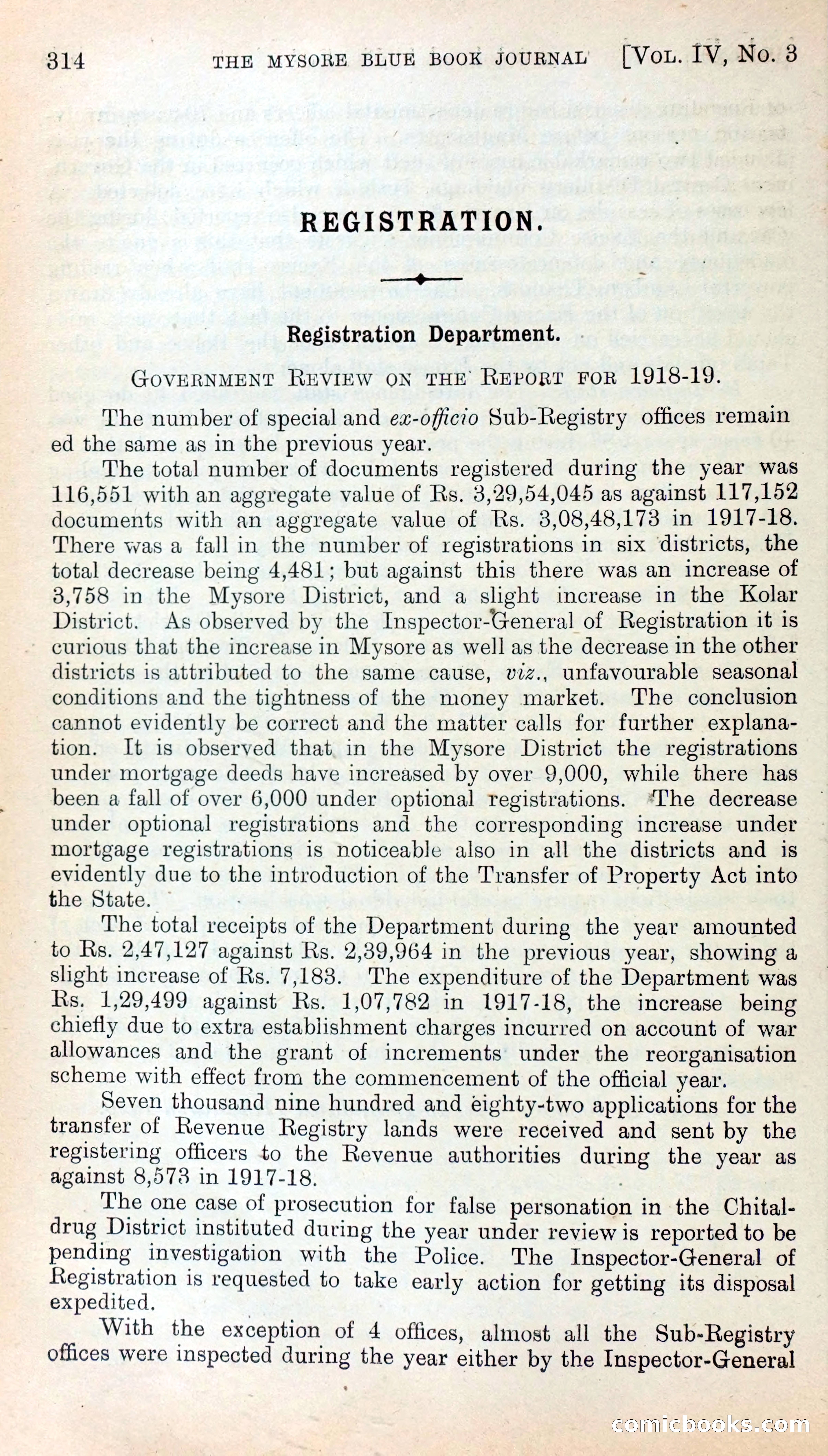 Mysore Blue Book Journal, Vol. IV — page 323 of 395