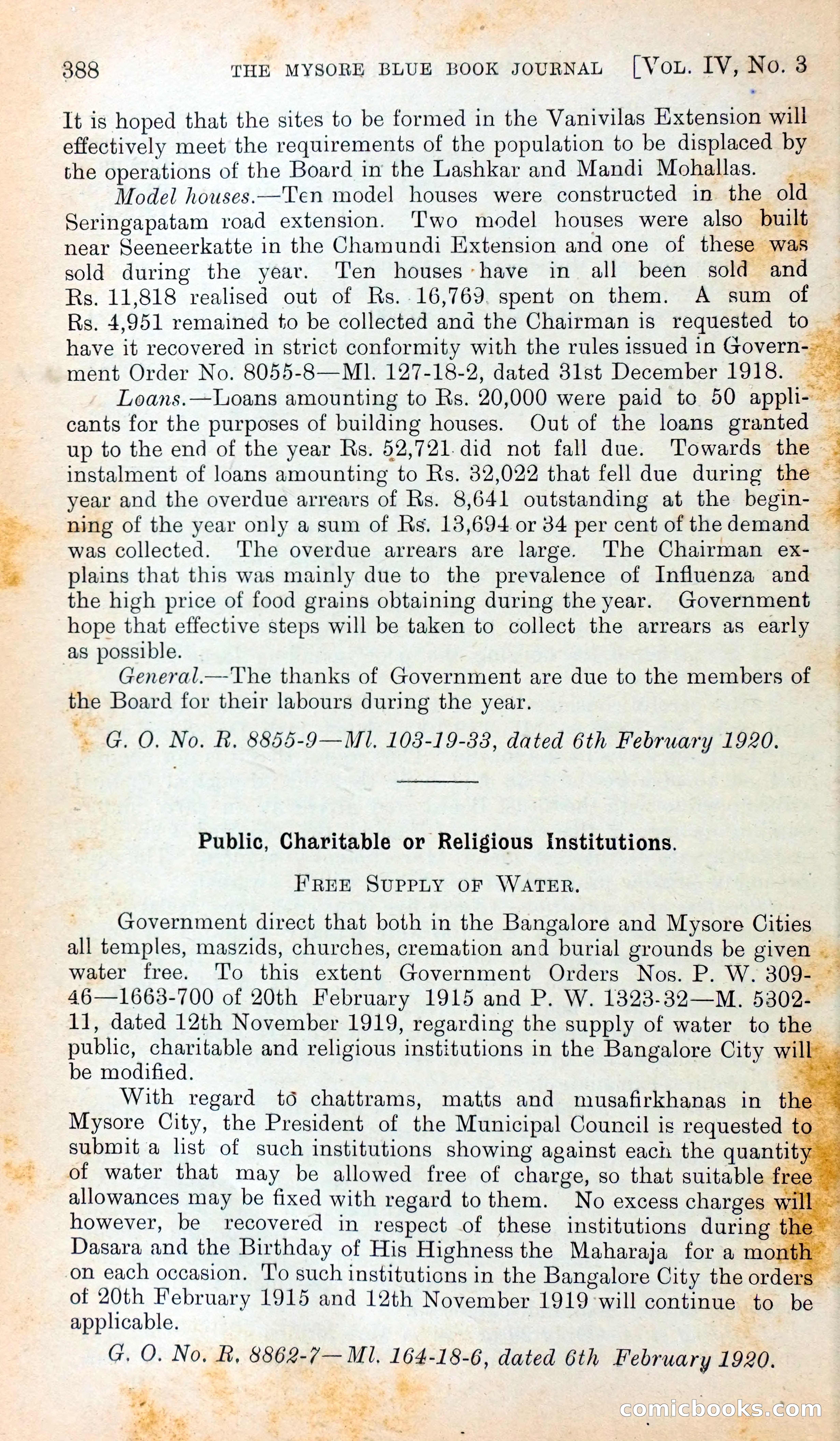 Mysore Blue Book Journal, Vol. IV — page 399 of 395