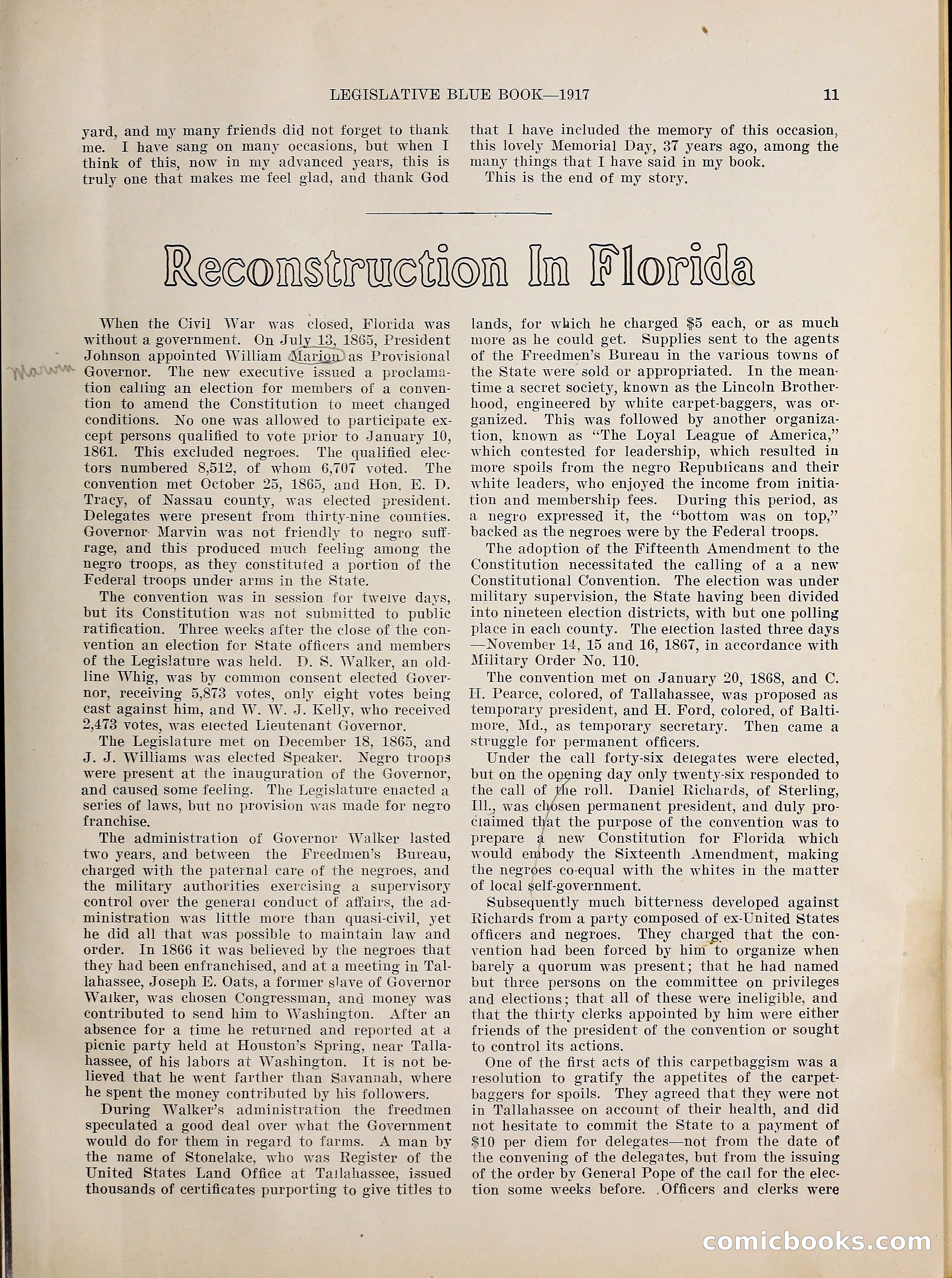 Legislative Blue Book, 1917 — page 20 of 148