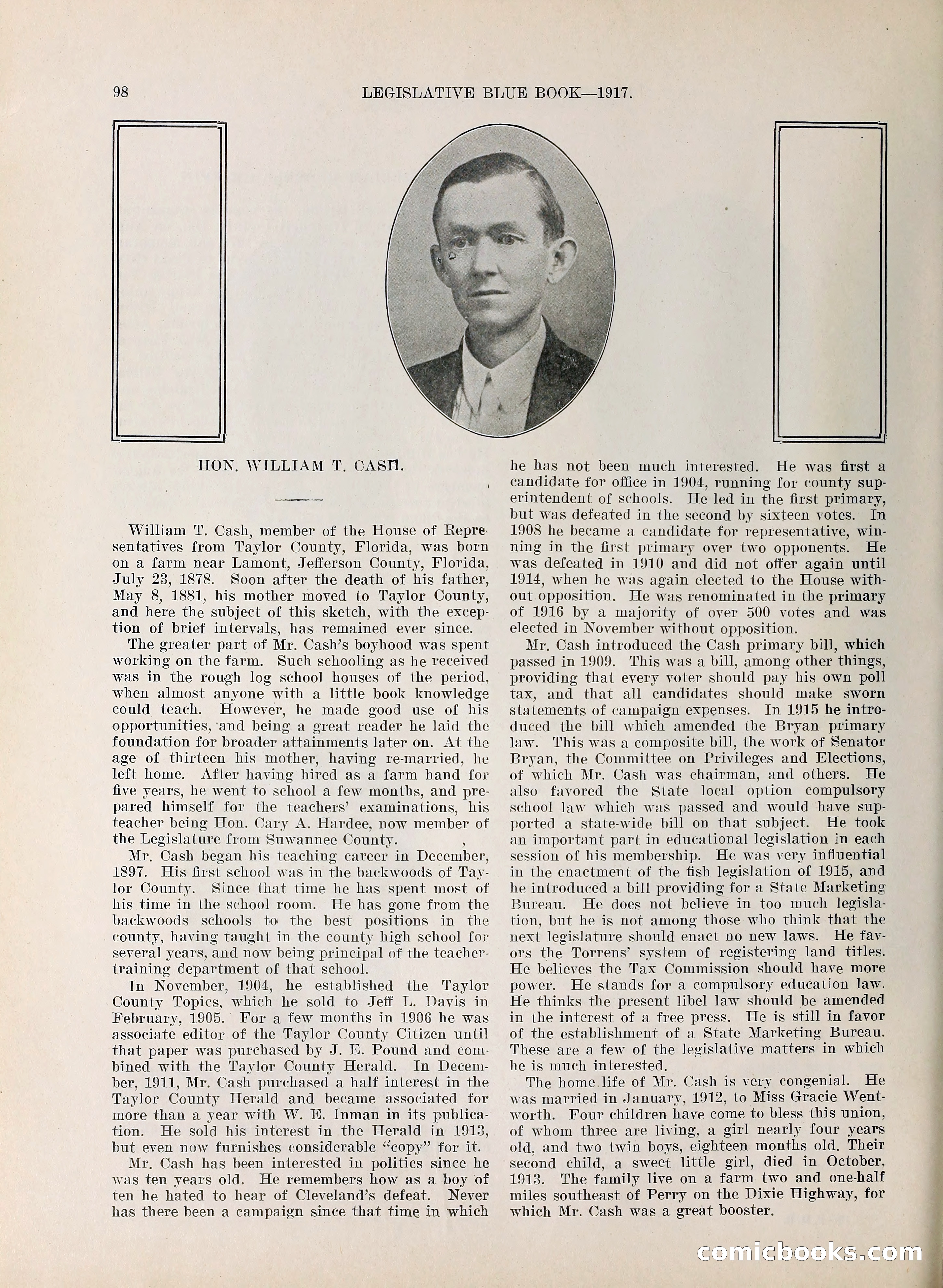 Legislative Blue Book, 1917 — page 107 of 148