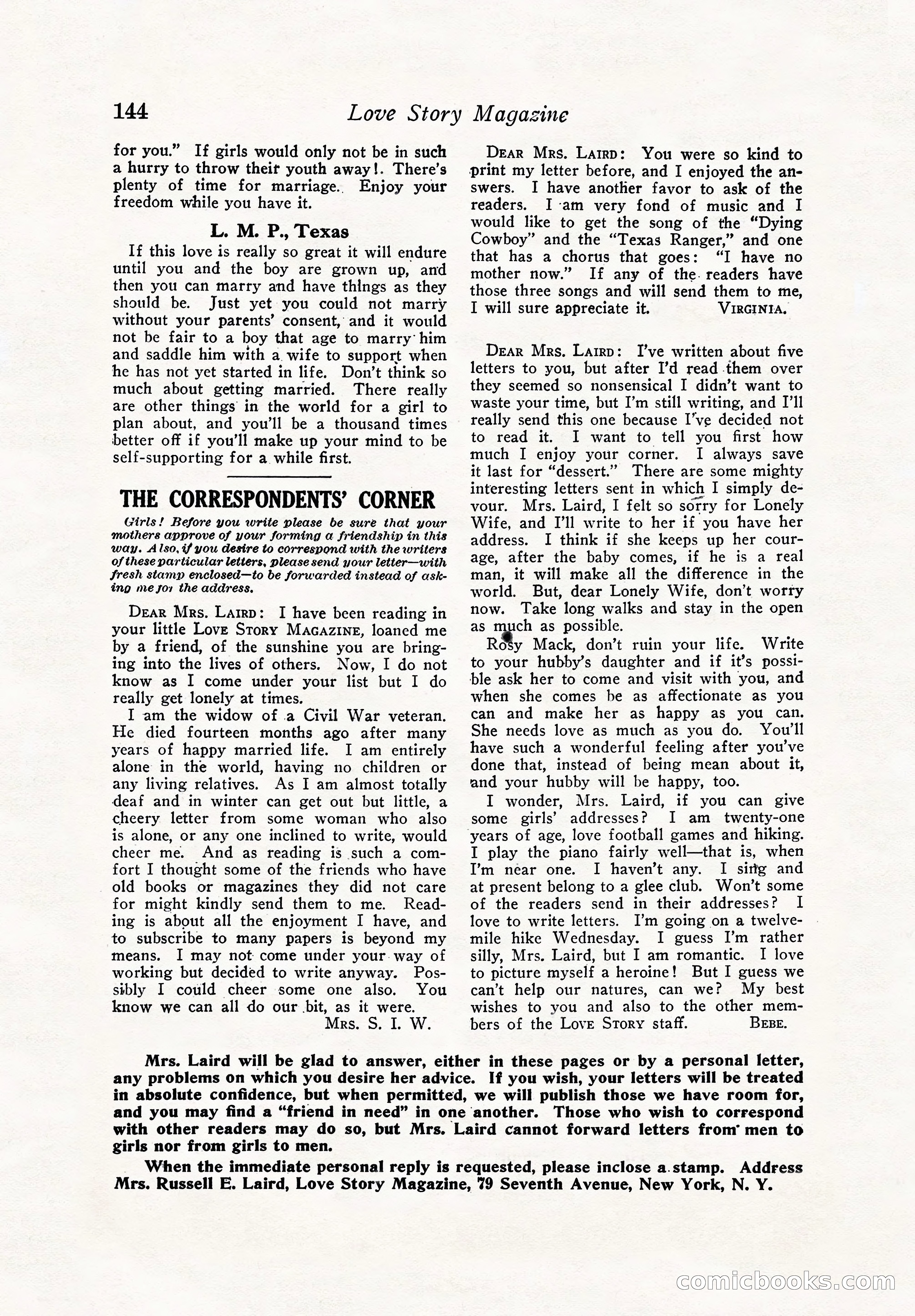 Illustrated Love Story Magazine — page 146 of 148