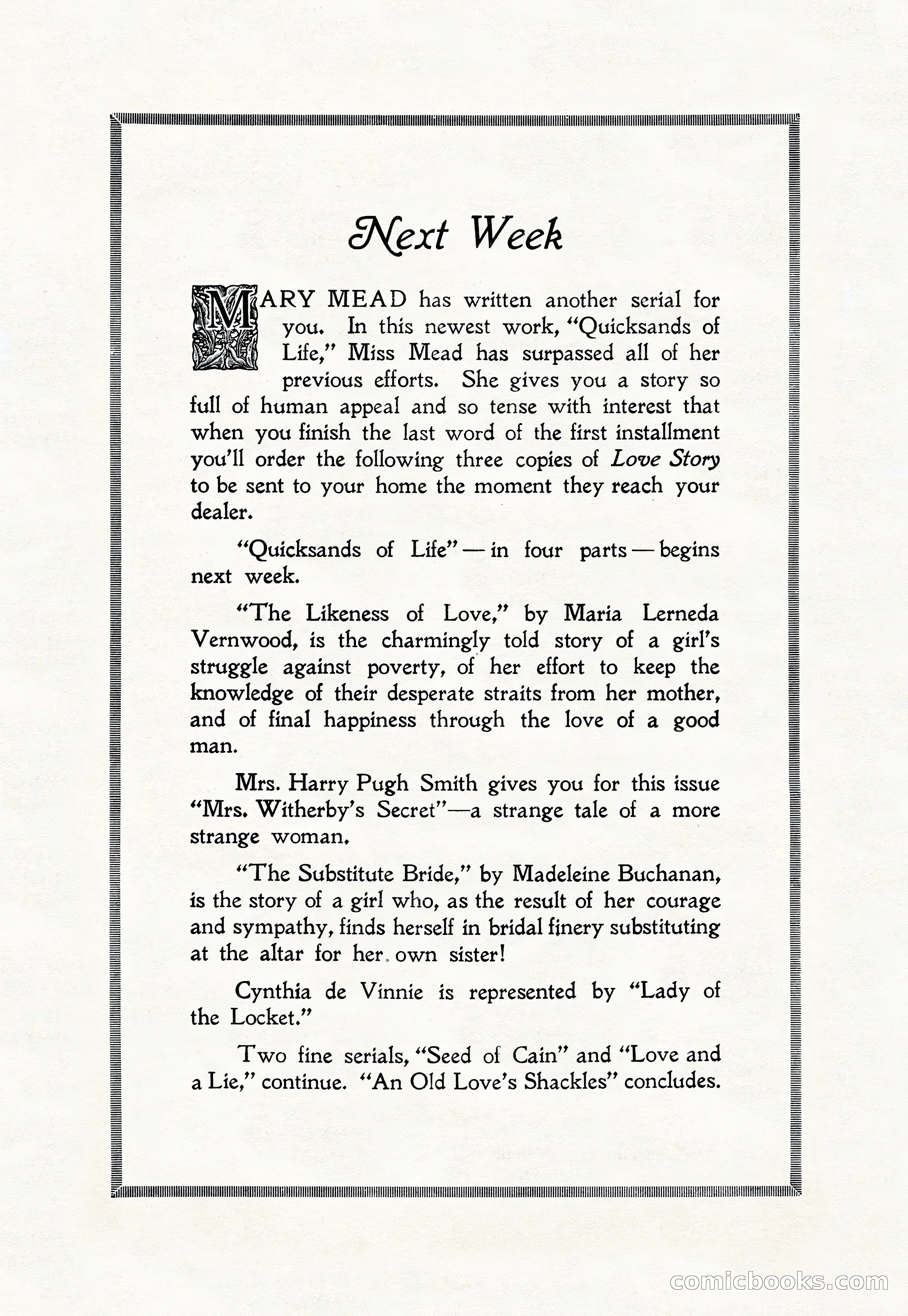 Love Story Magazine, June 23, 1923 — page 4 of 148