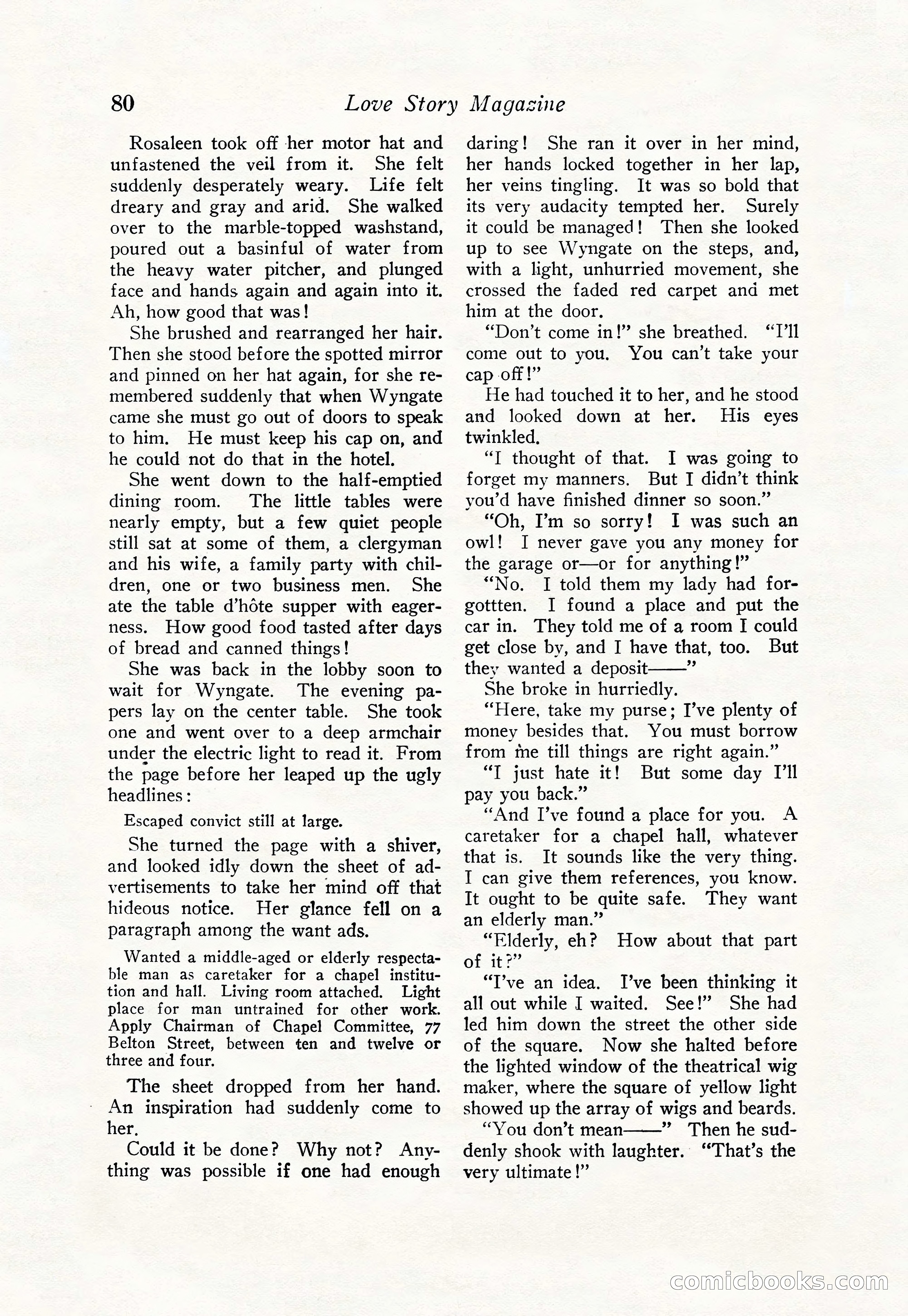 Love Story Magazine, June 23, 1923 — page 82 of 148