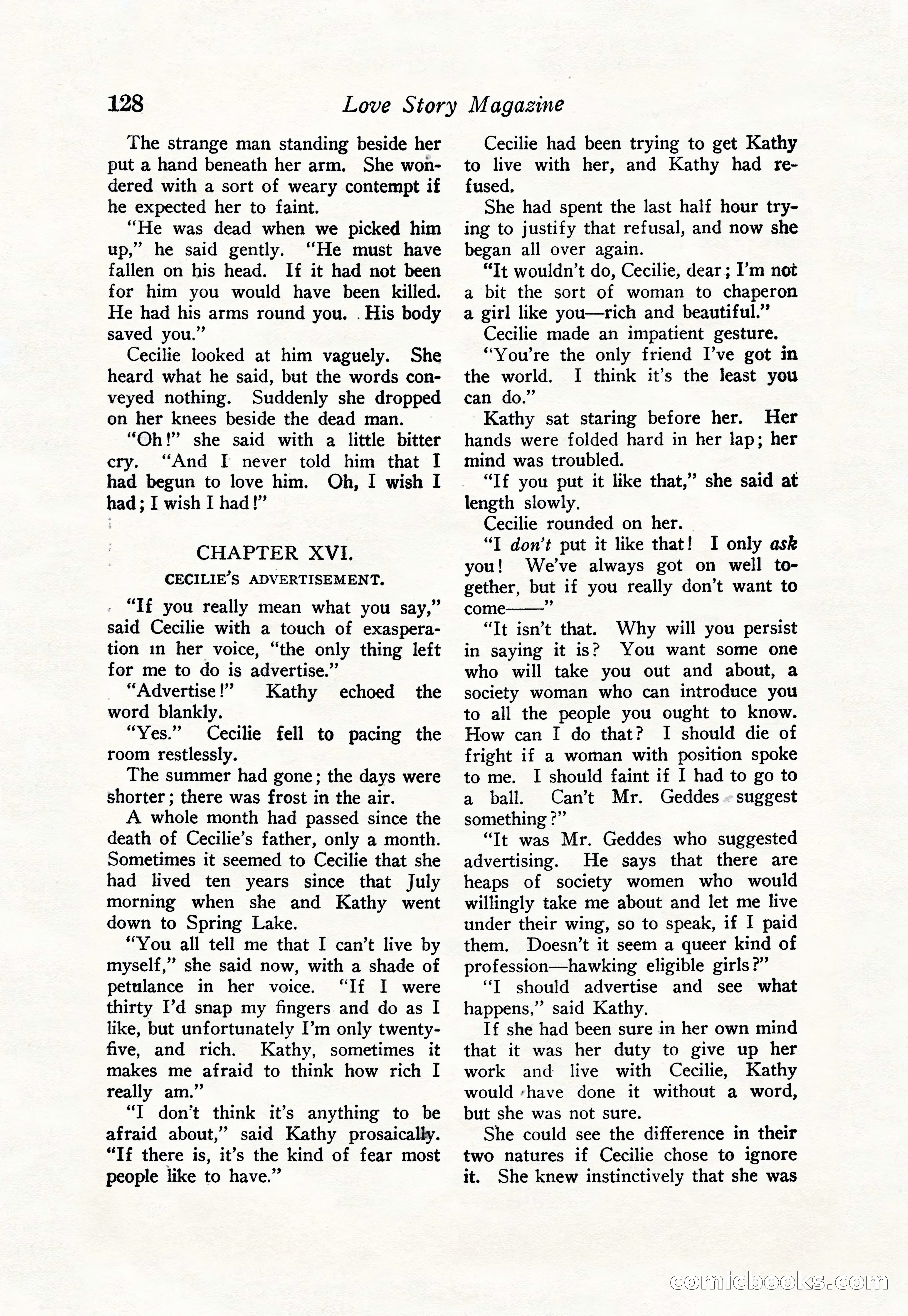Love Story Magazine, June 23, 1923 — page 130 of 148