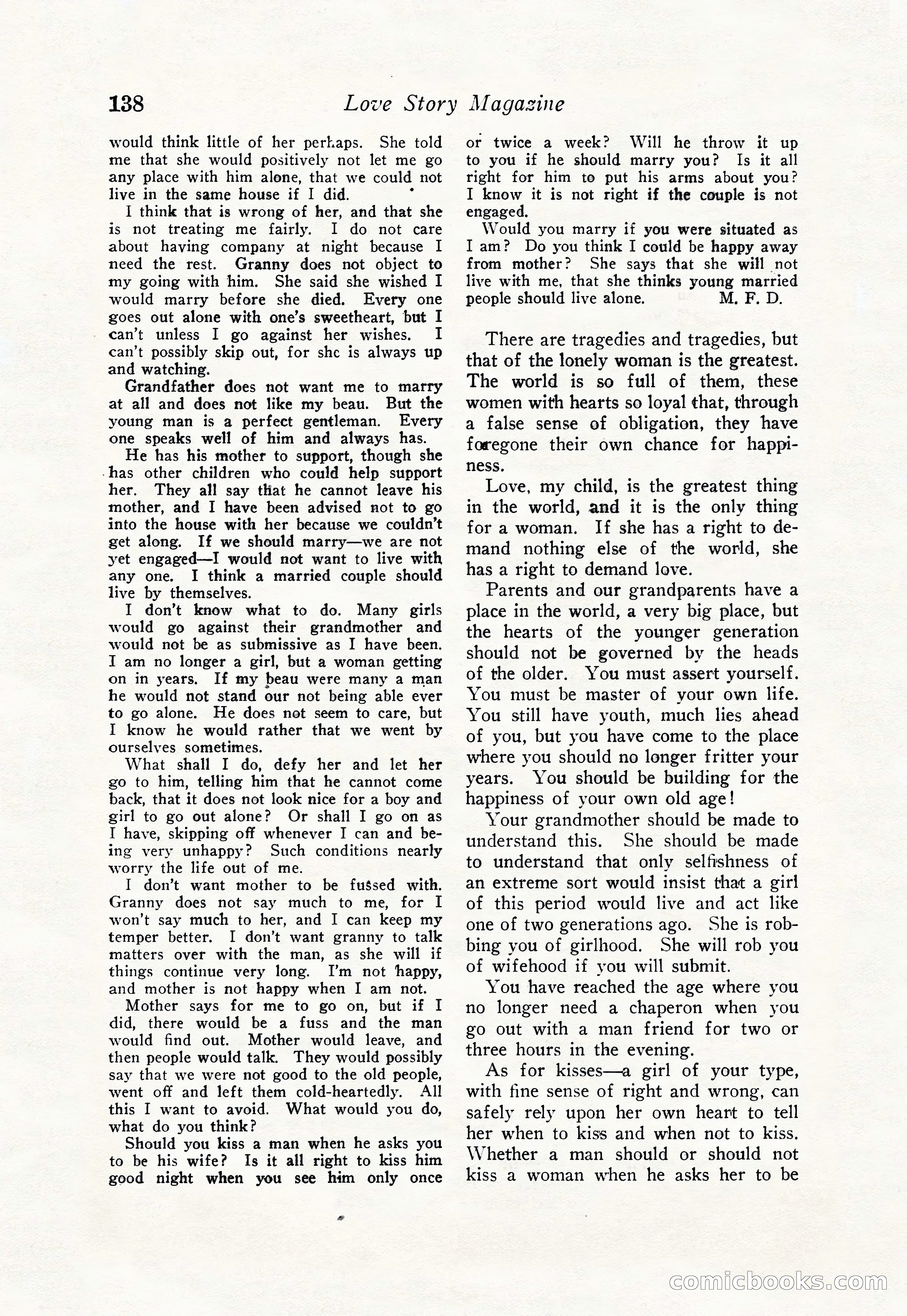 Love Story Magazine, June 23, 1923 — page 140 of 148