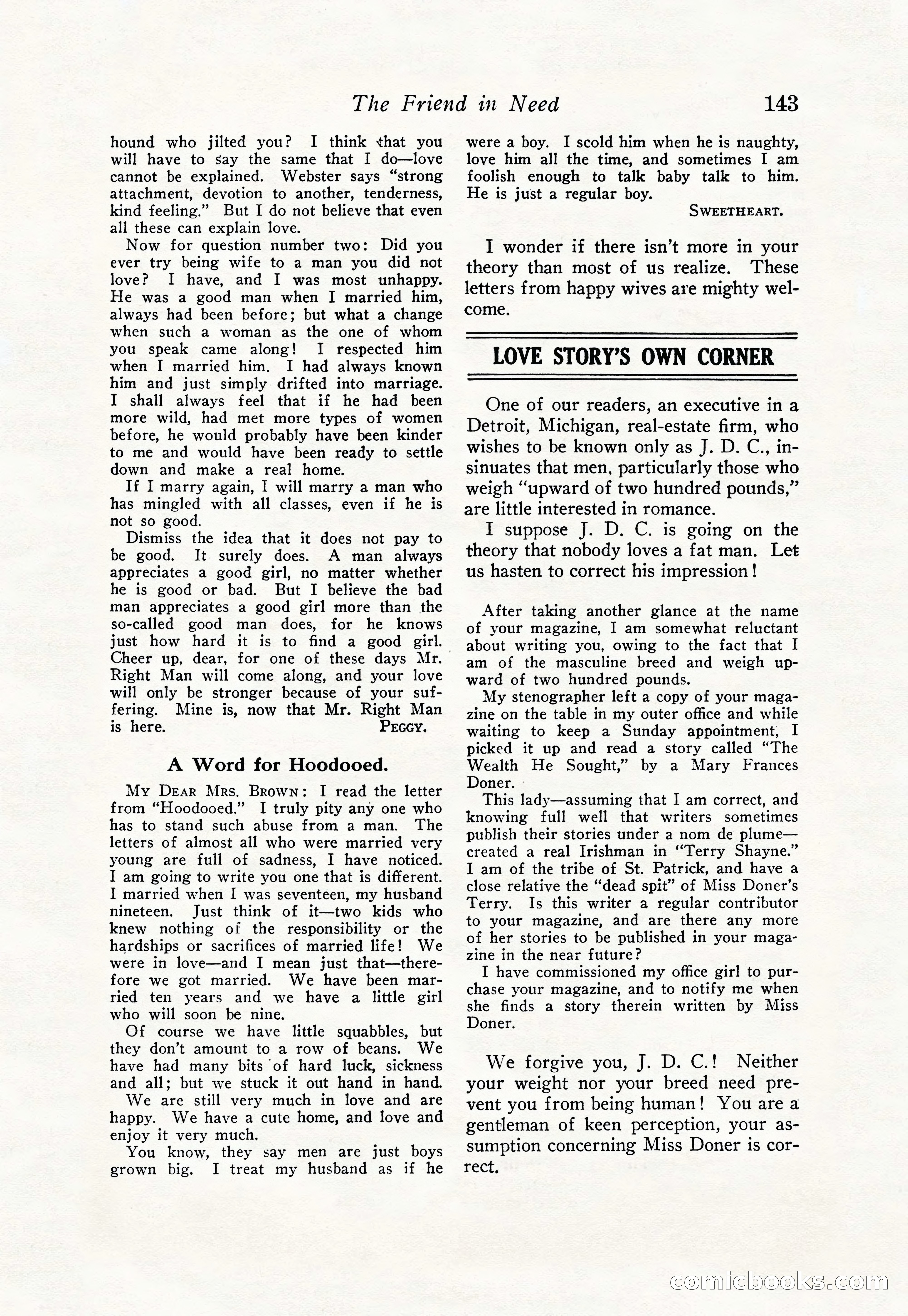 Love Story Magazine, June 23, 1923 — page 145 of 148