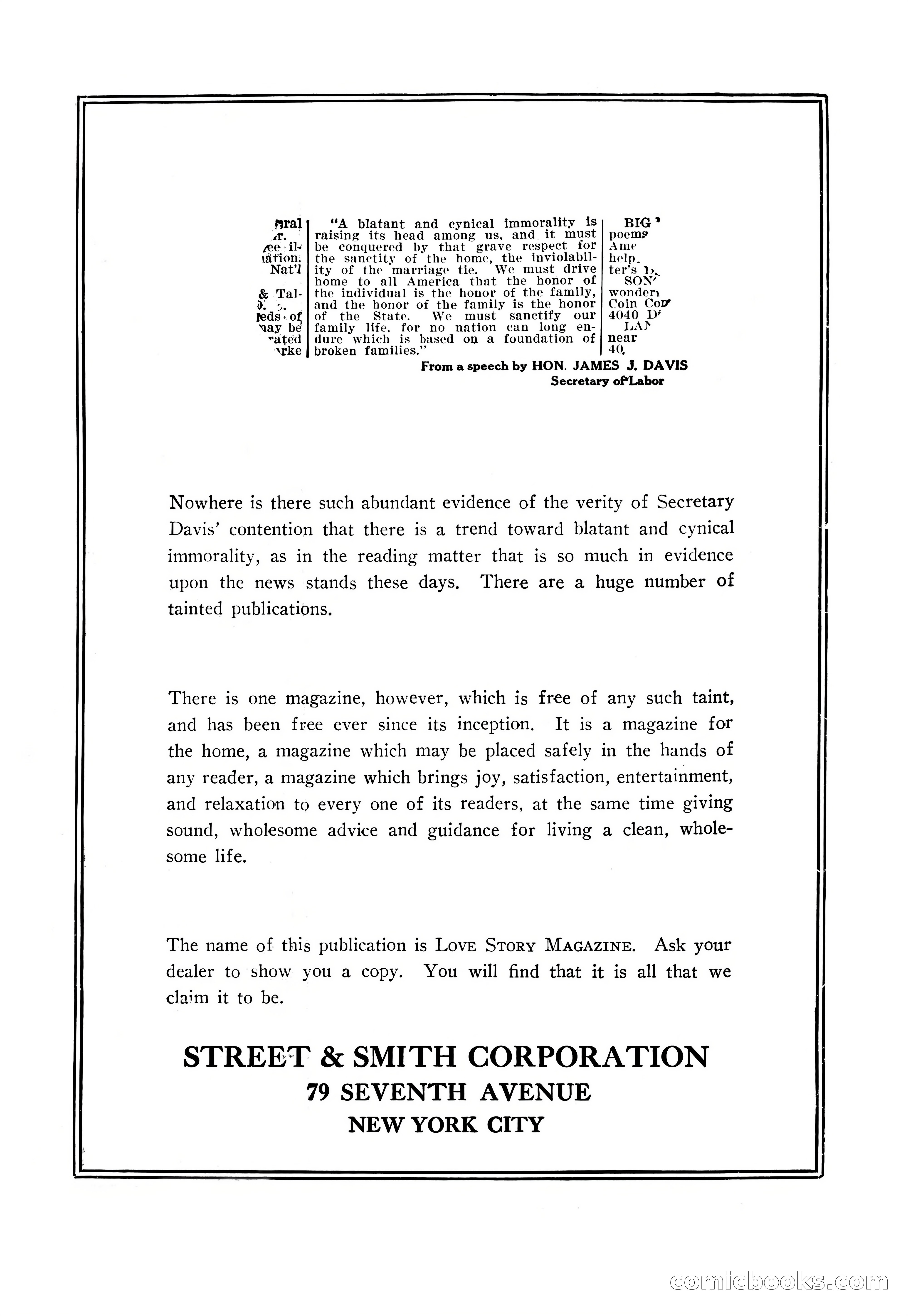 Love Story Magazine, June 23, 1923 — page 147 of 148
