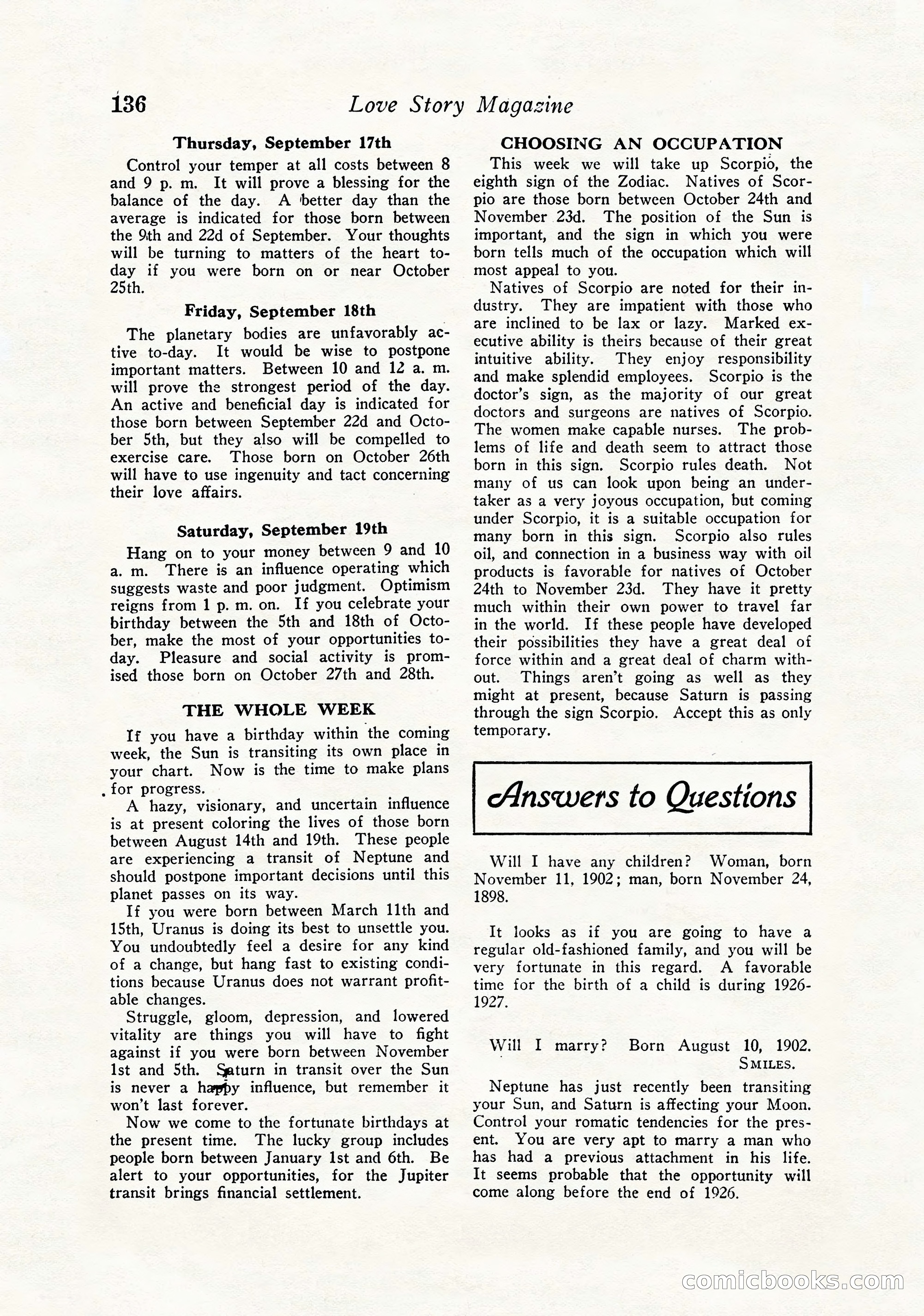 Love Story Magazine, September 12, 1925 — page 138 of 148