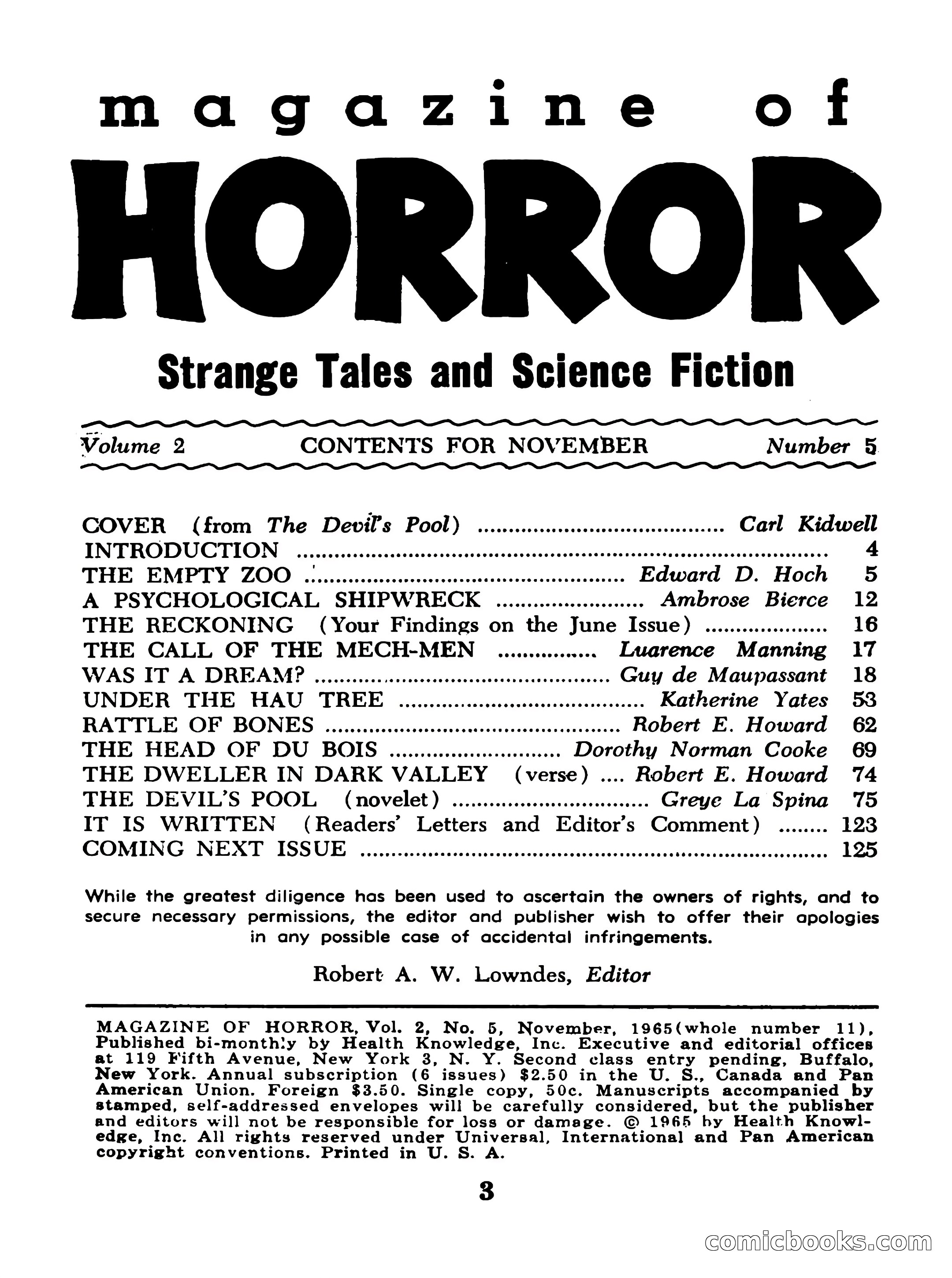 Magazine of Horror No. 11 — page 3 of 133