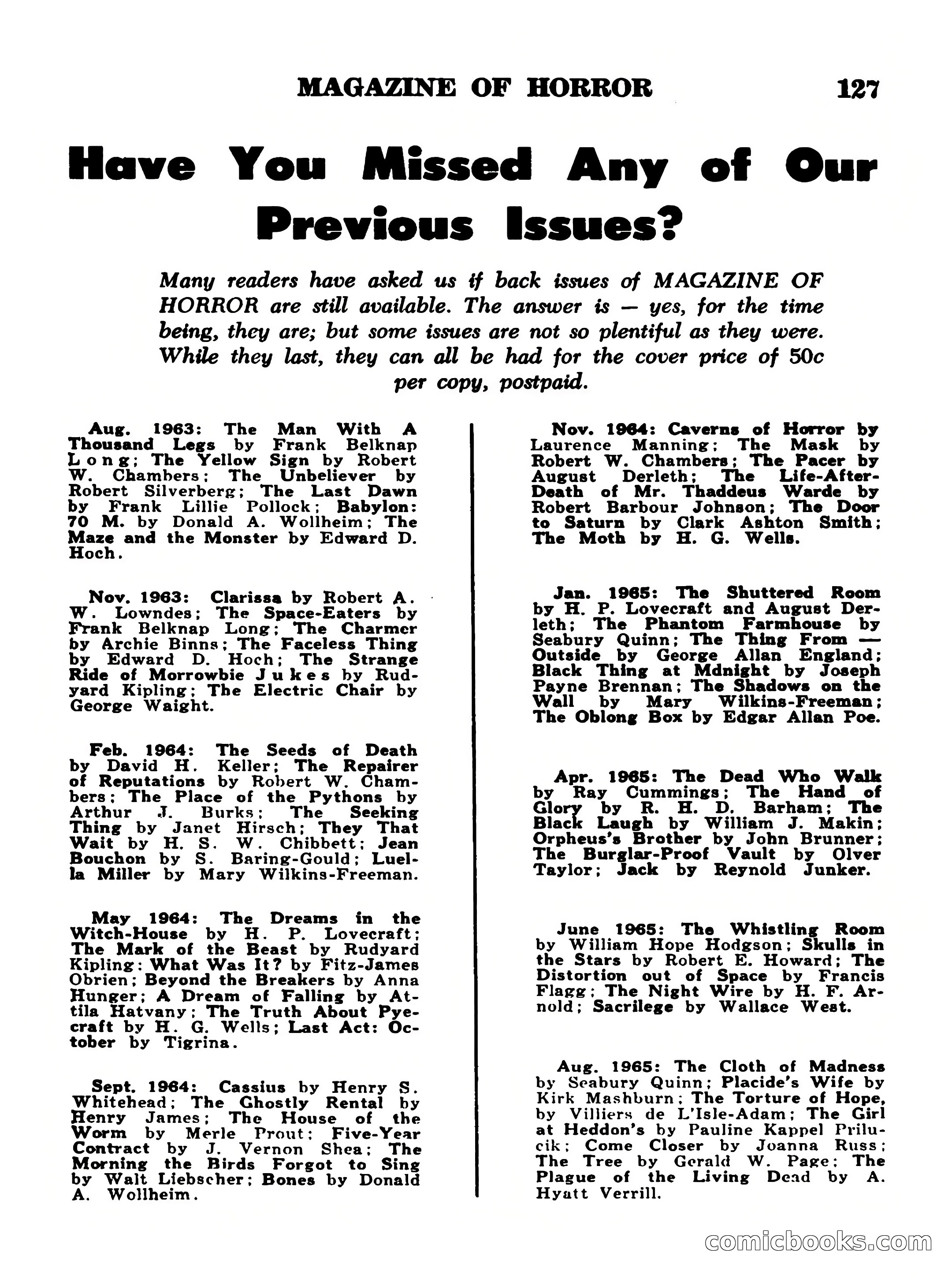 Magazine of Horror No. 11 — page 127 of 133