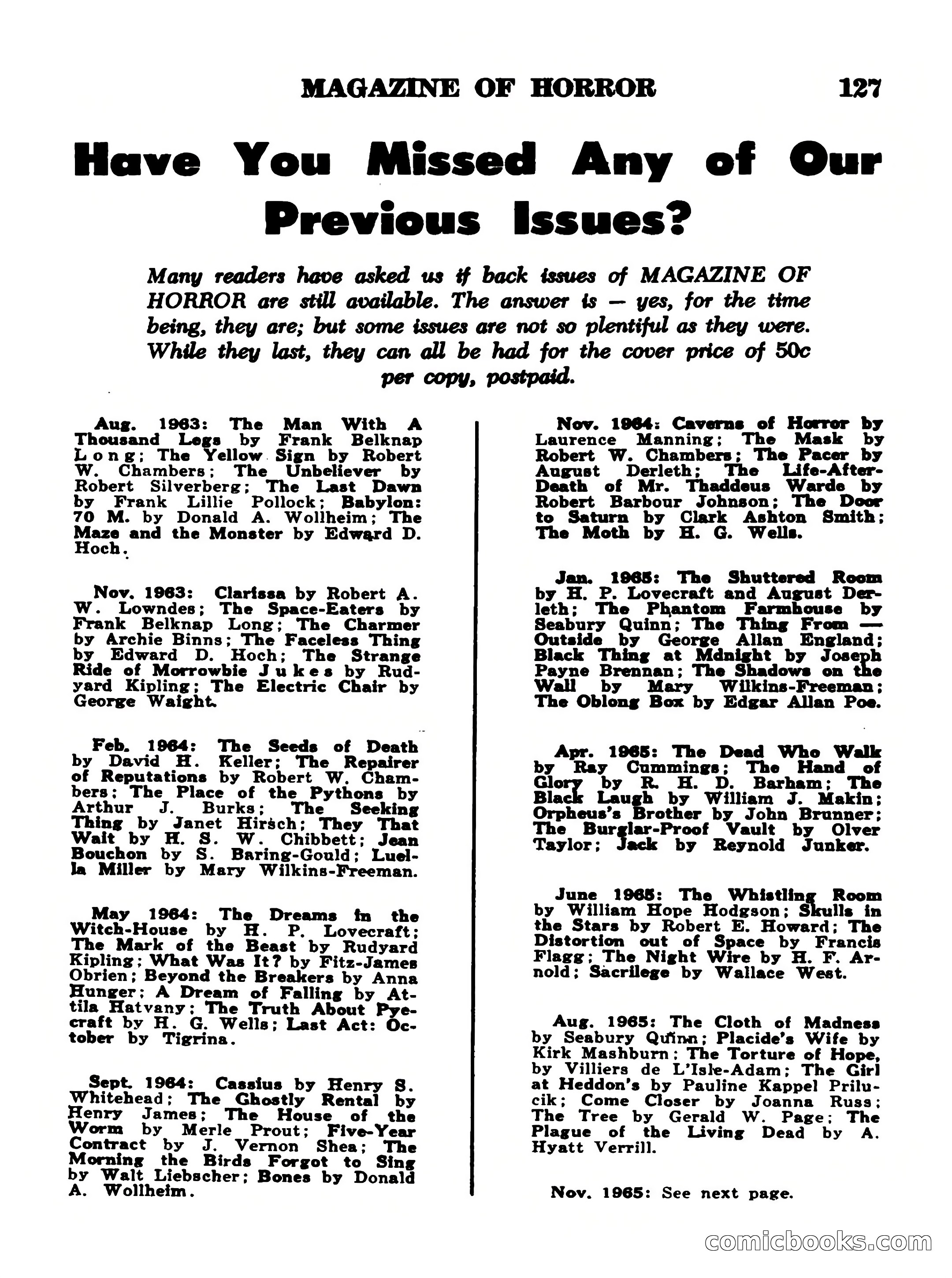 Magazine of Horror No. 12 — page 127 of 132