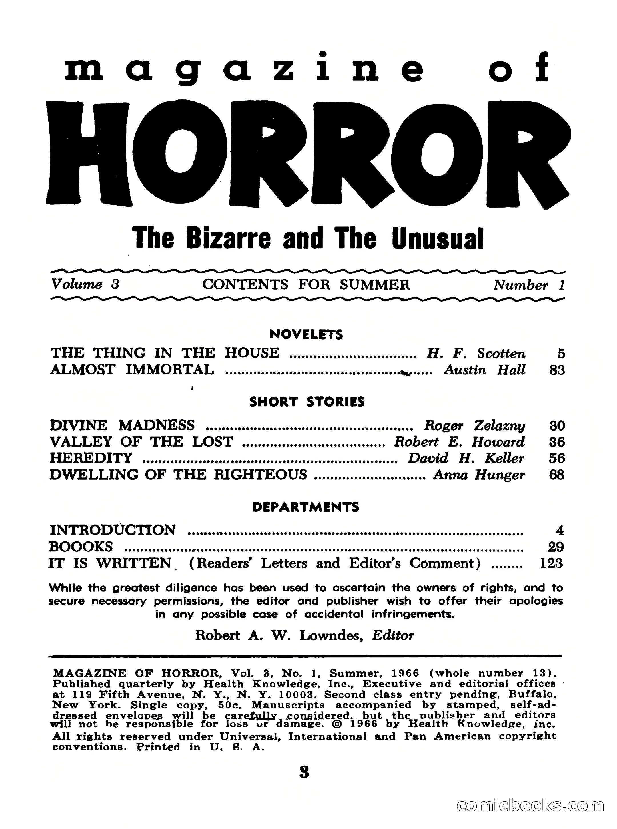 Magazine of Horror No. 13 — page 3 of 132