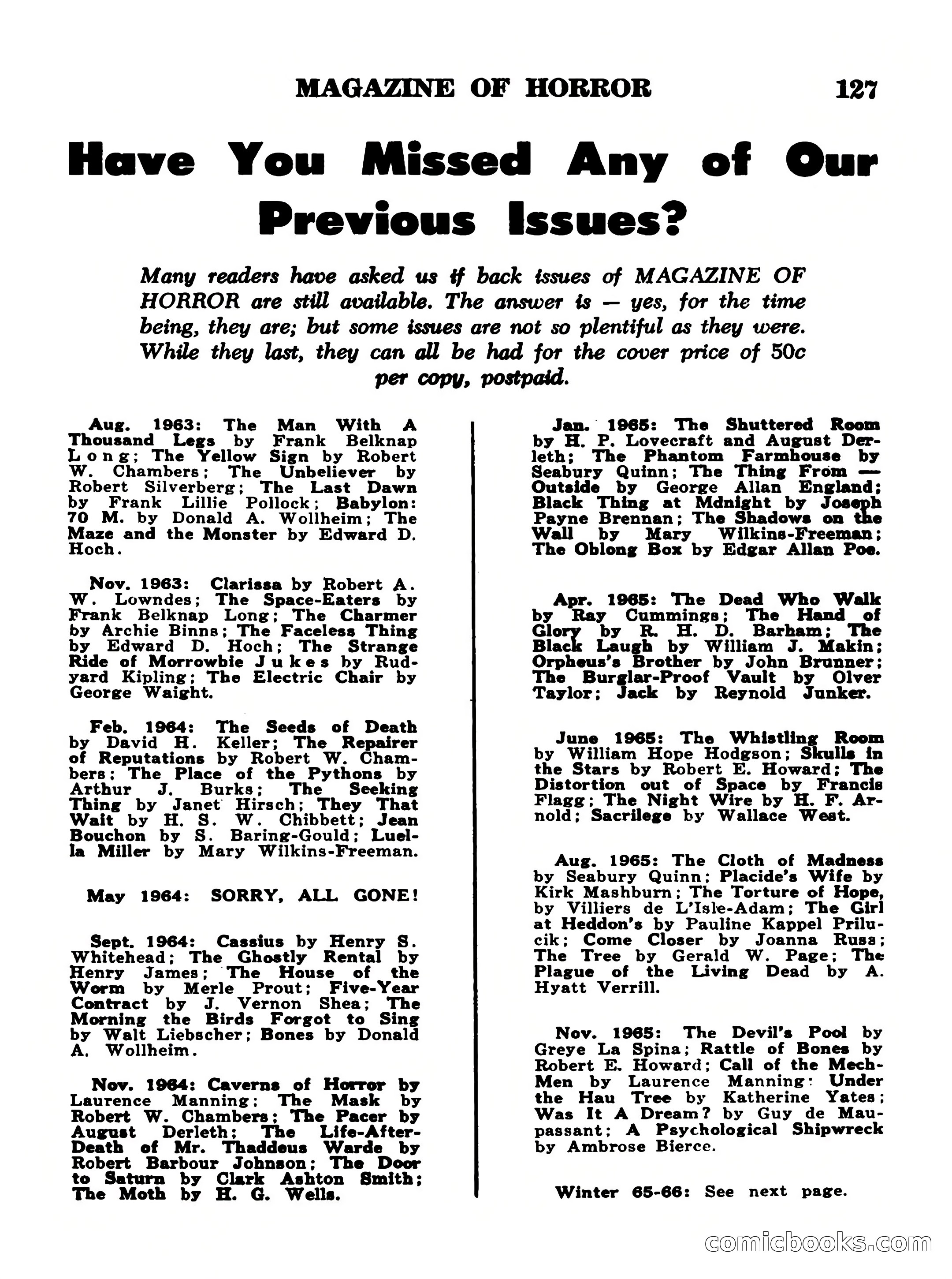 Magazine of Horror No. 13 — page 127 of 132