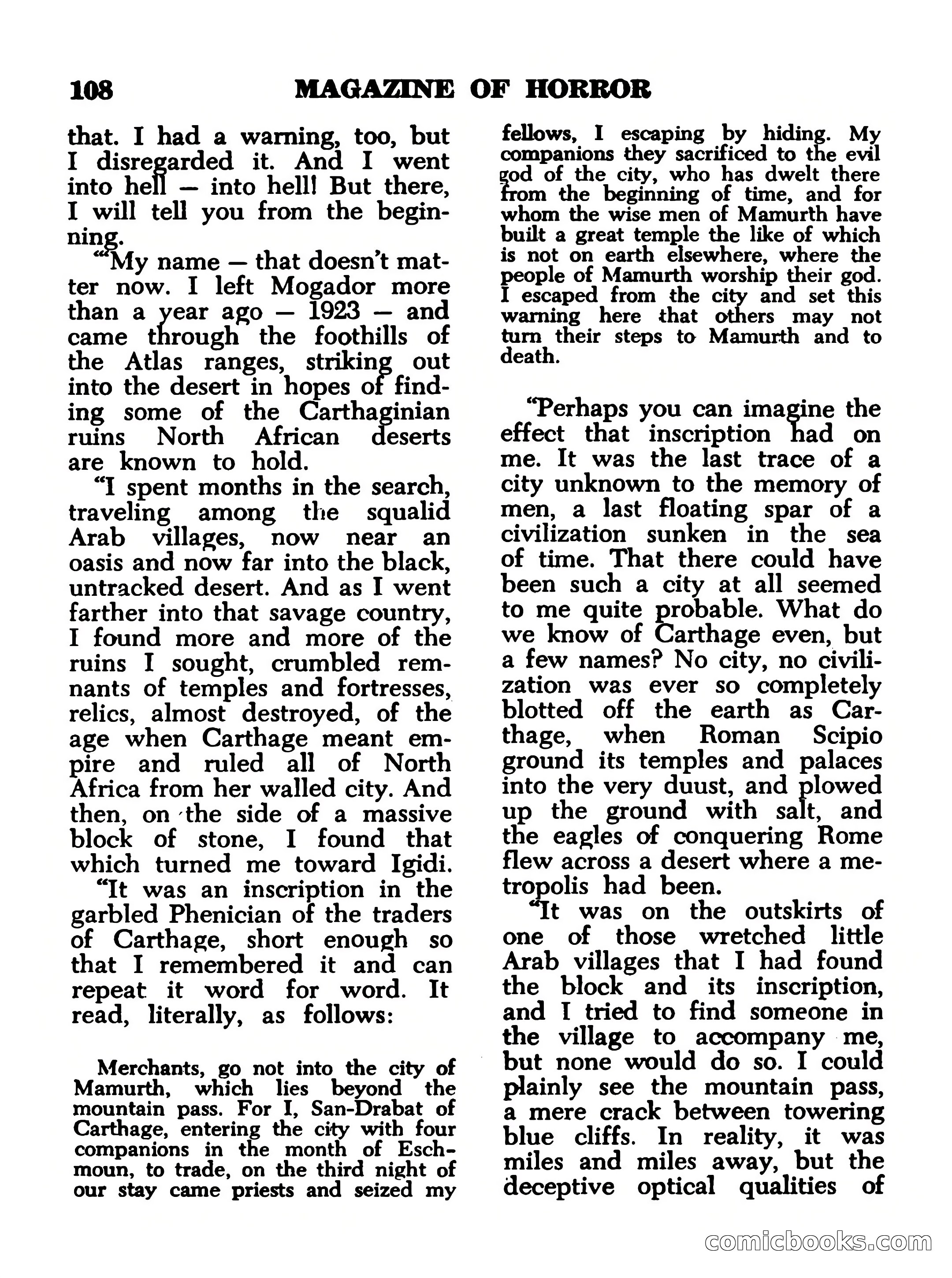 Magazine of Horror, No. 14 — page 108 of 132