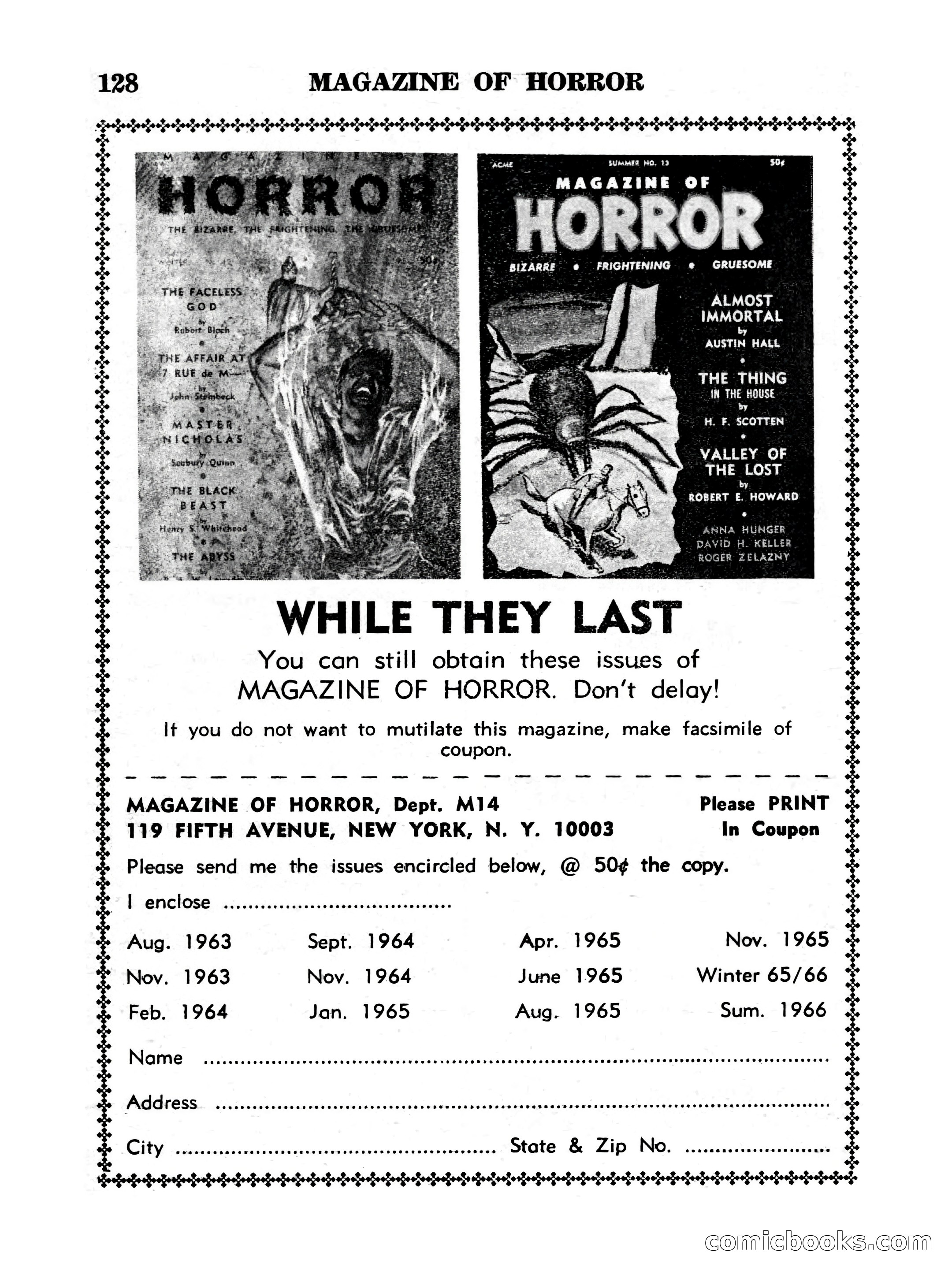 Magazine of Horror, No. 14 — page 128 of 132