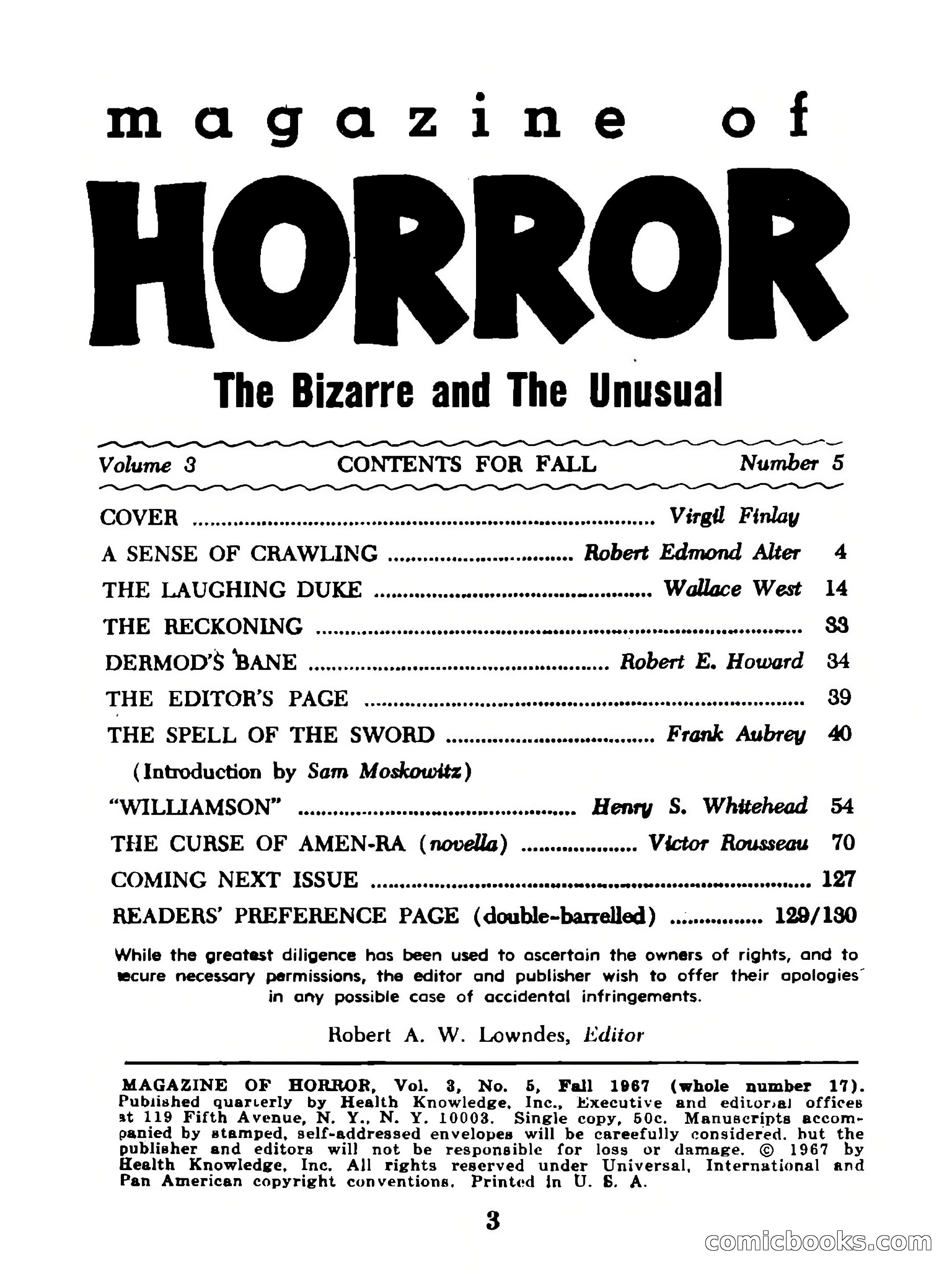 Magazine of Horror #17 — page 3 of 132