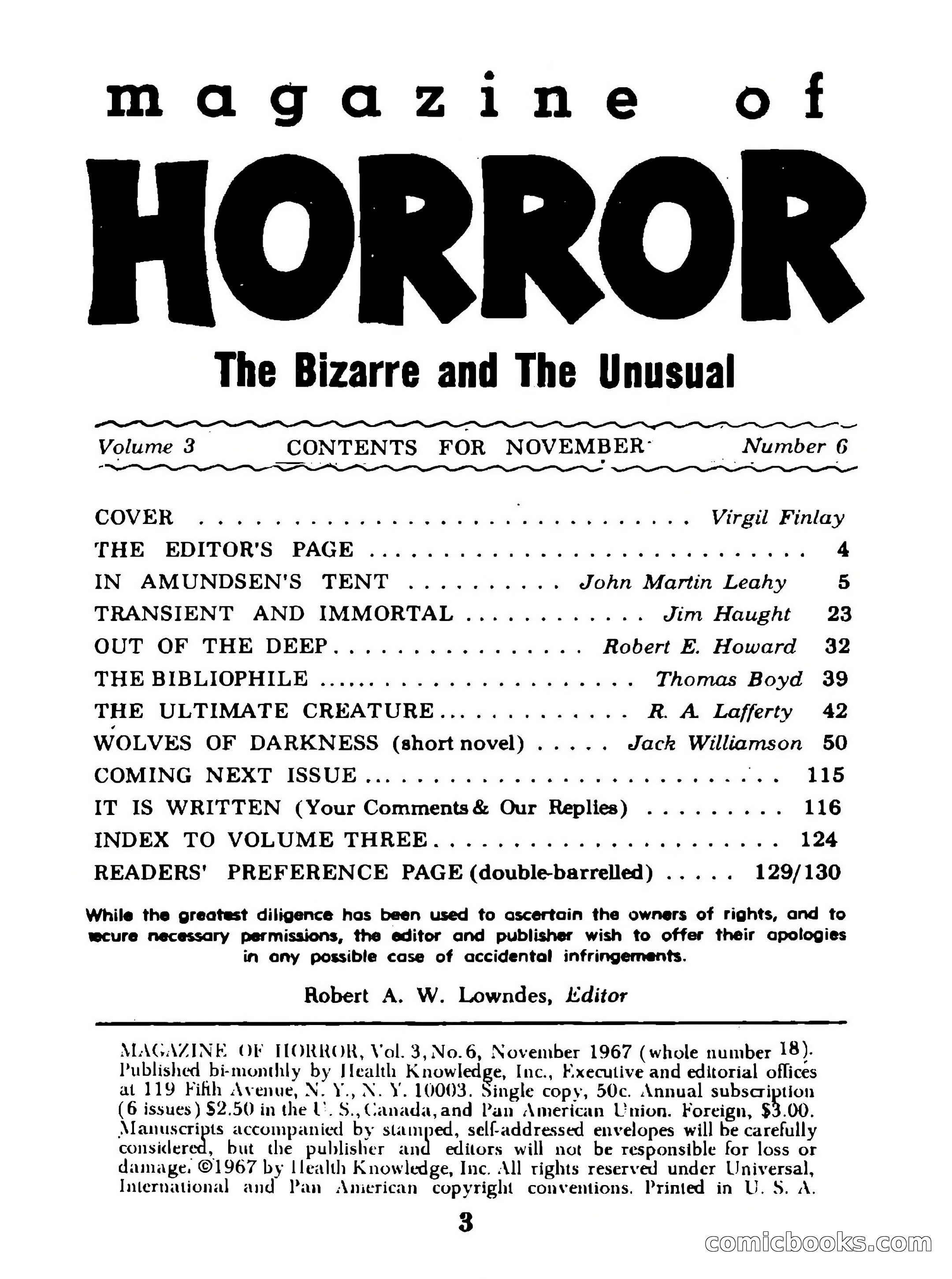Magazine of Horror #18 — page 3 of 132