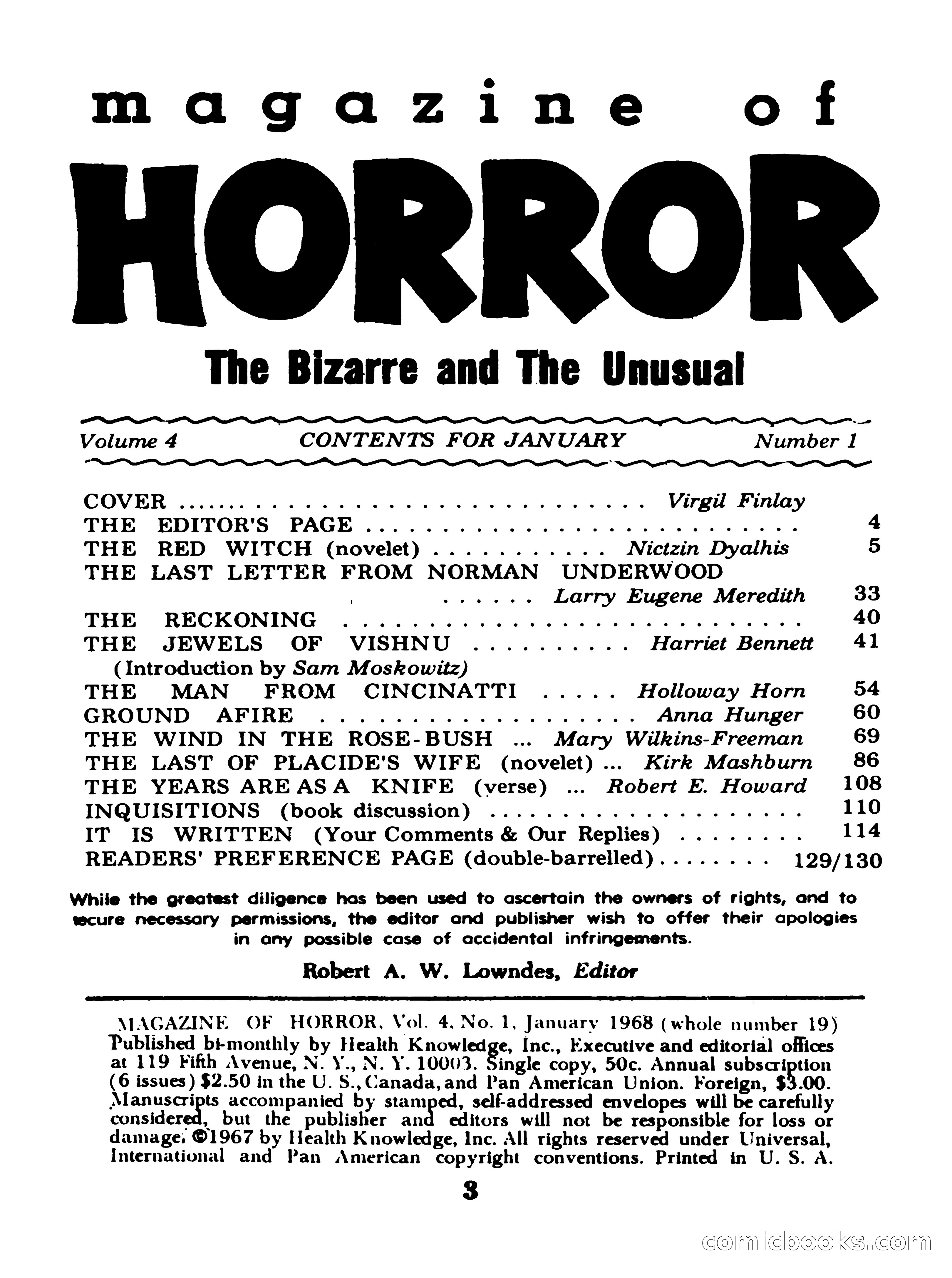 Magazine of Horror #19 — page 3 of 132