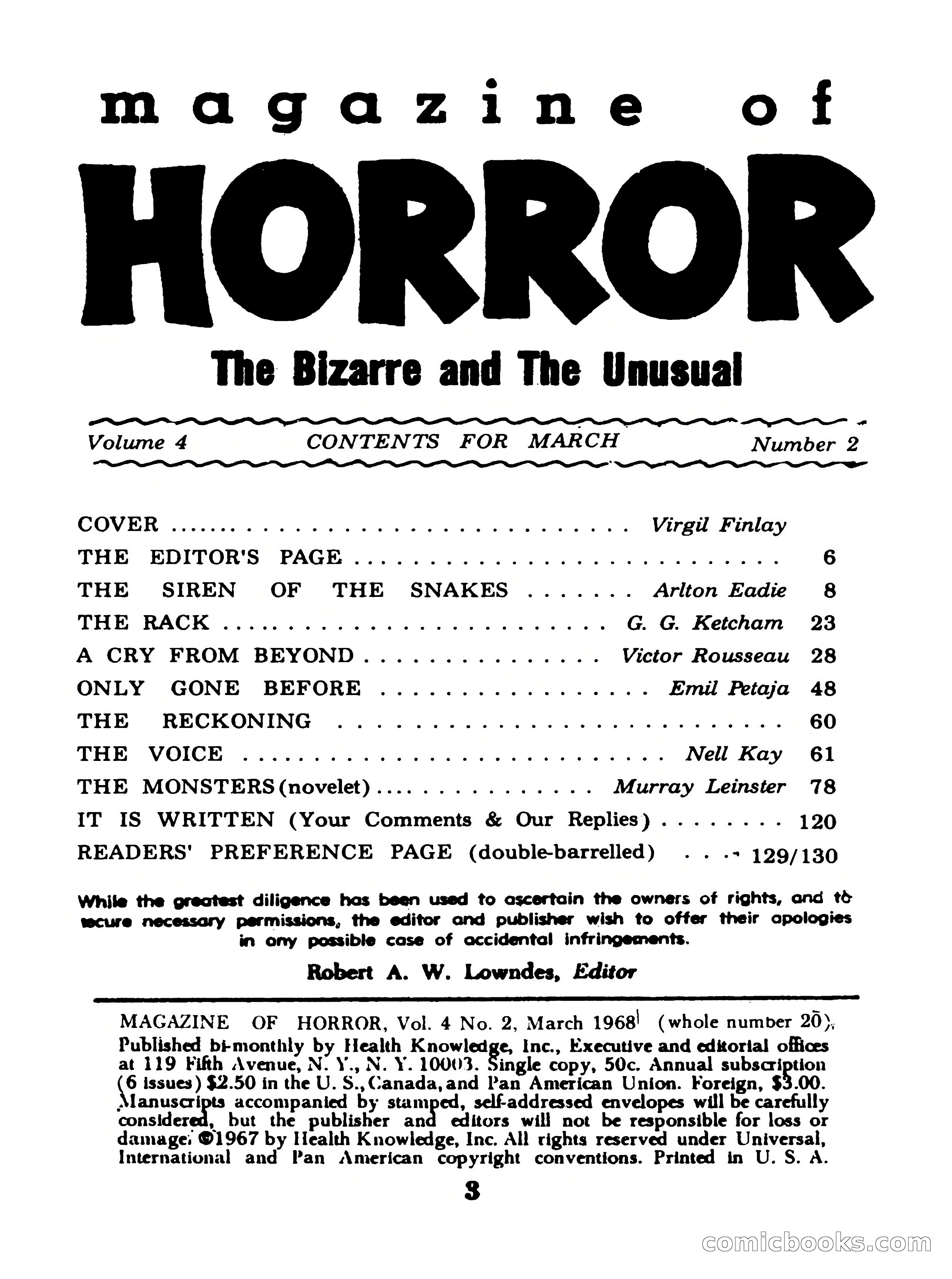 Magazine of Horror No. 20 — page 3 of 132