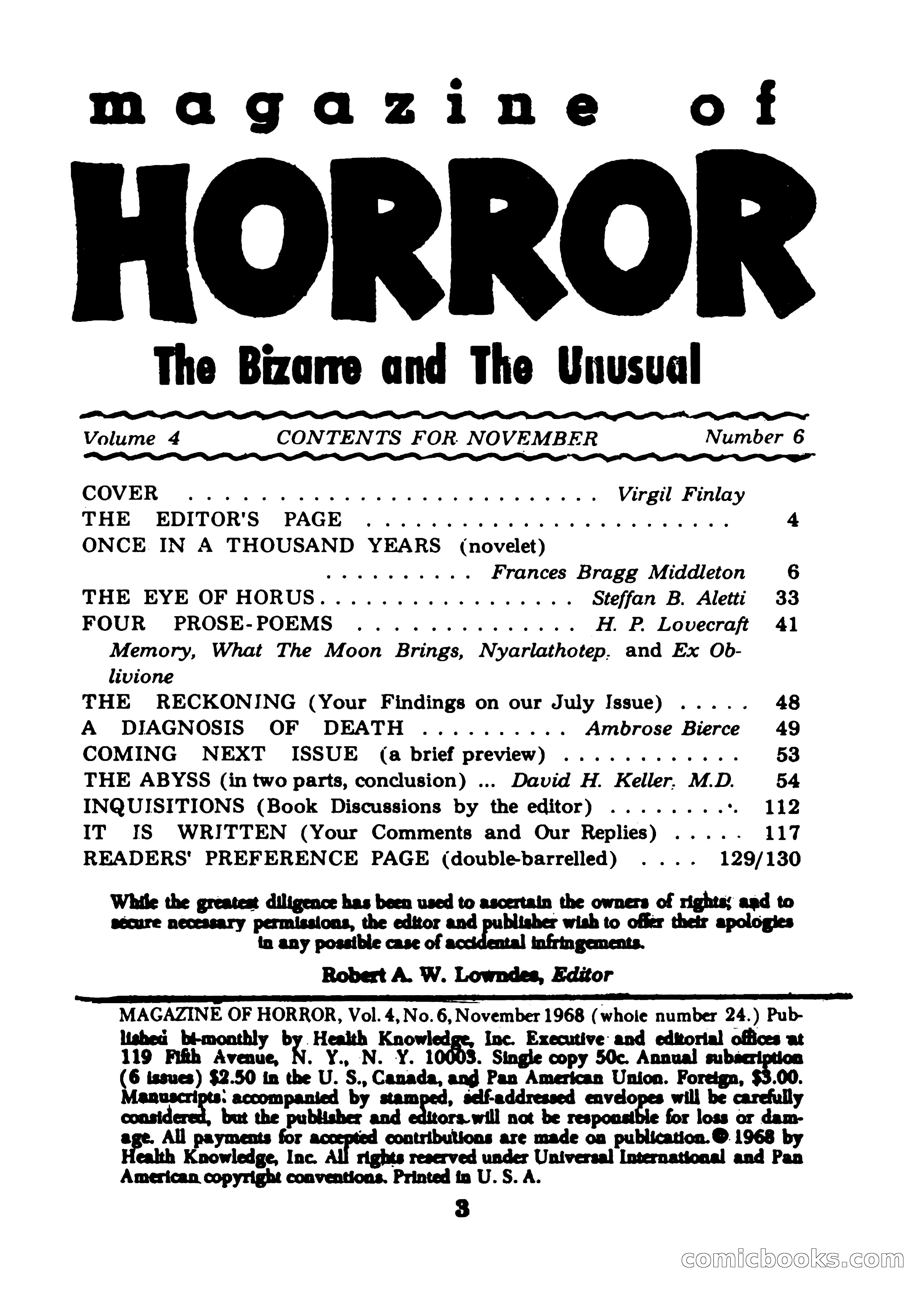 Magazine of Horror No. 24 — page 3 of 132