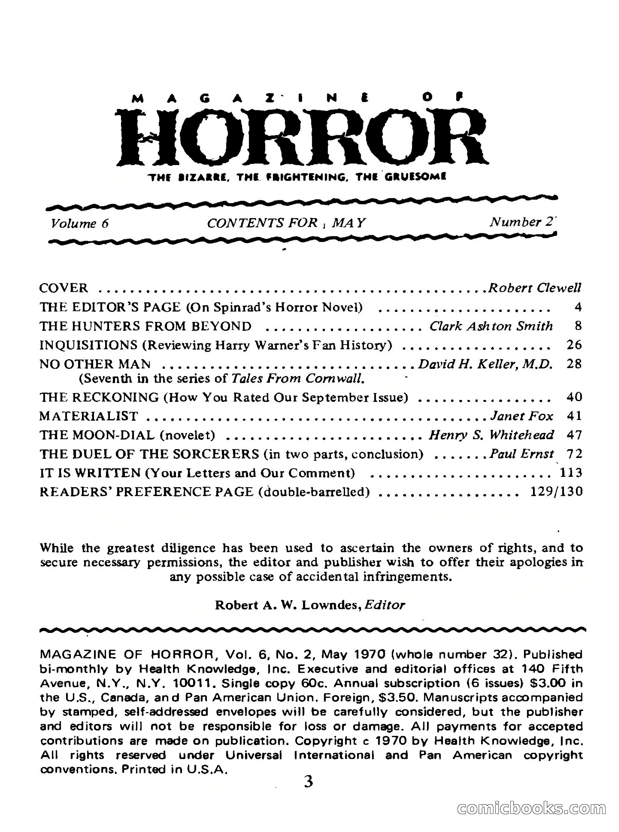 Magazine of Horror, No. 32 — page 3 of 132